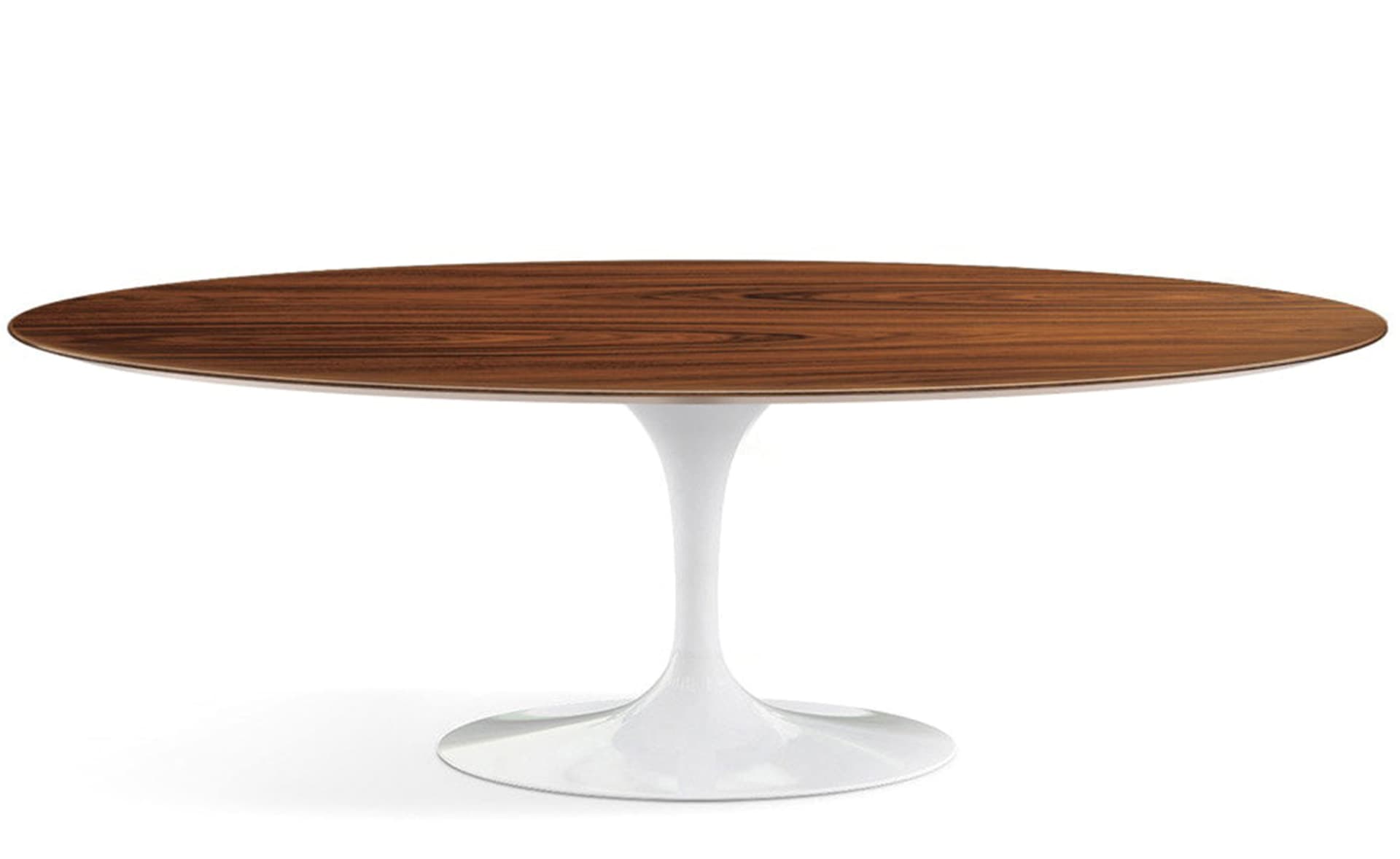 saarinen dining table - 84" oval / high gloss - white / veneer - rosewood