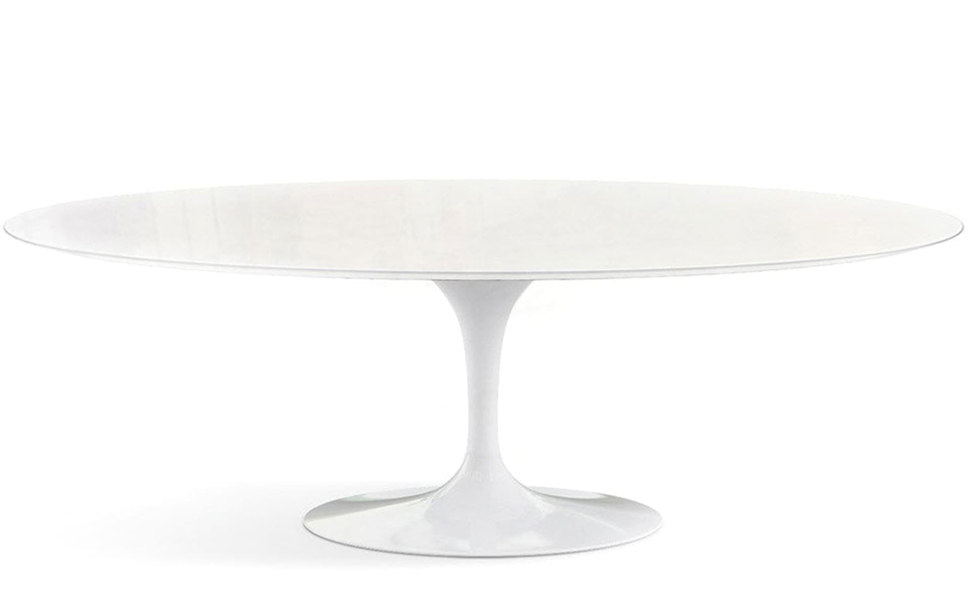saarinen dining table - 84" oval / high gloss - white / engineered stone - vetro bianco