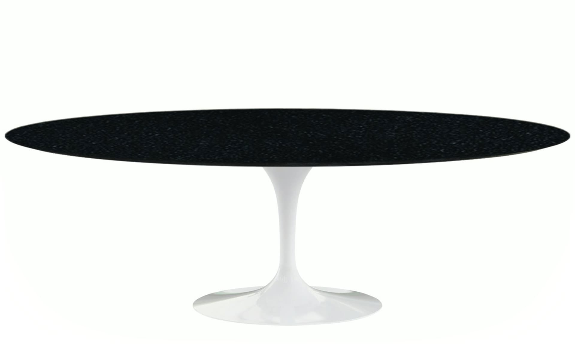 saarinen dining table - 84" oval / high gloss - white / granite - black andes