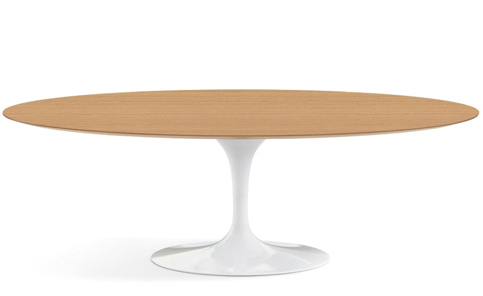 saarinen dining table - 84" oval / high gloss - white / veneer - light oak