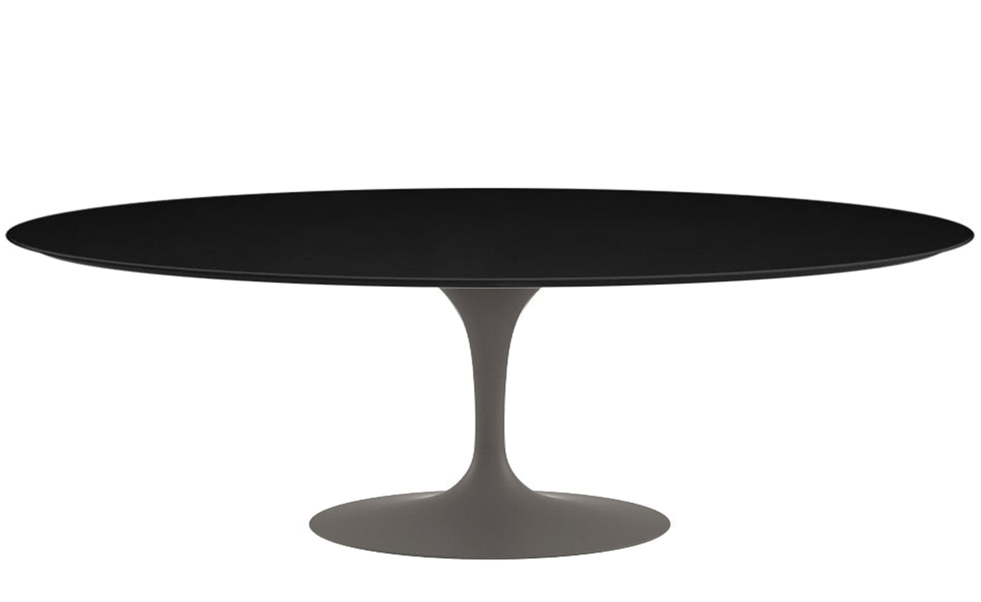 saarinen dining table - 84" oval / satin - grey / laminate - black