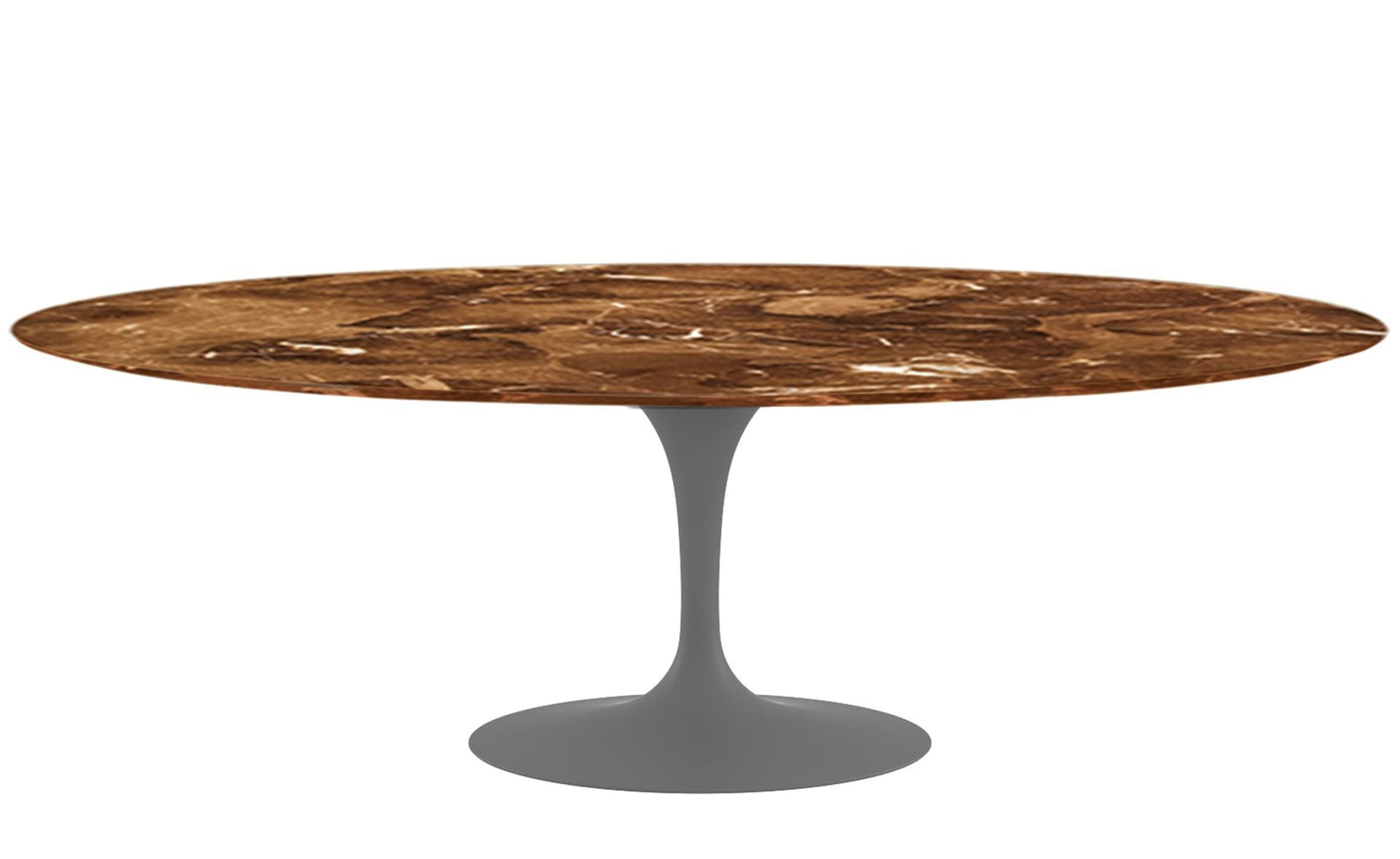 saarinen dining table - 84" oval / satin - grey / polished marble - espresso