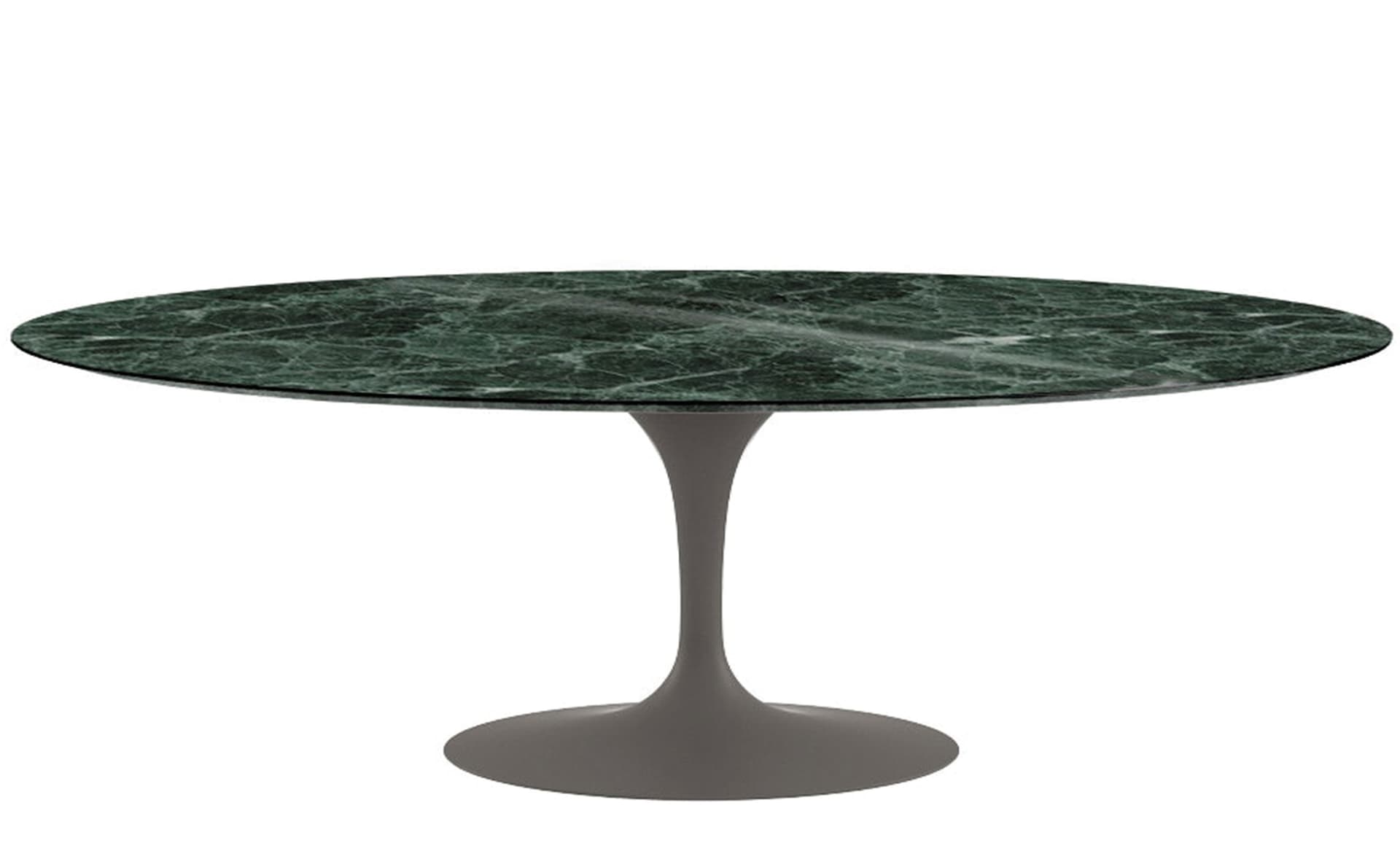 saarinen dining table - 84" oval / satin - grey / satin marble - verde alpi