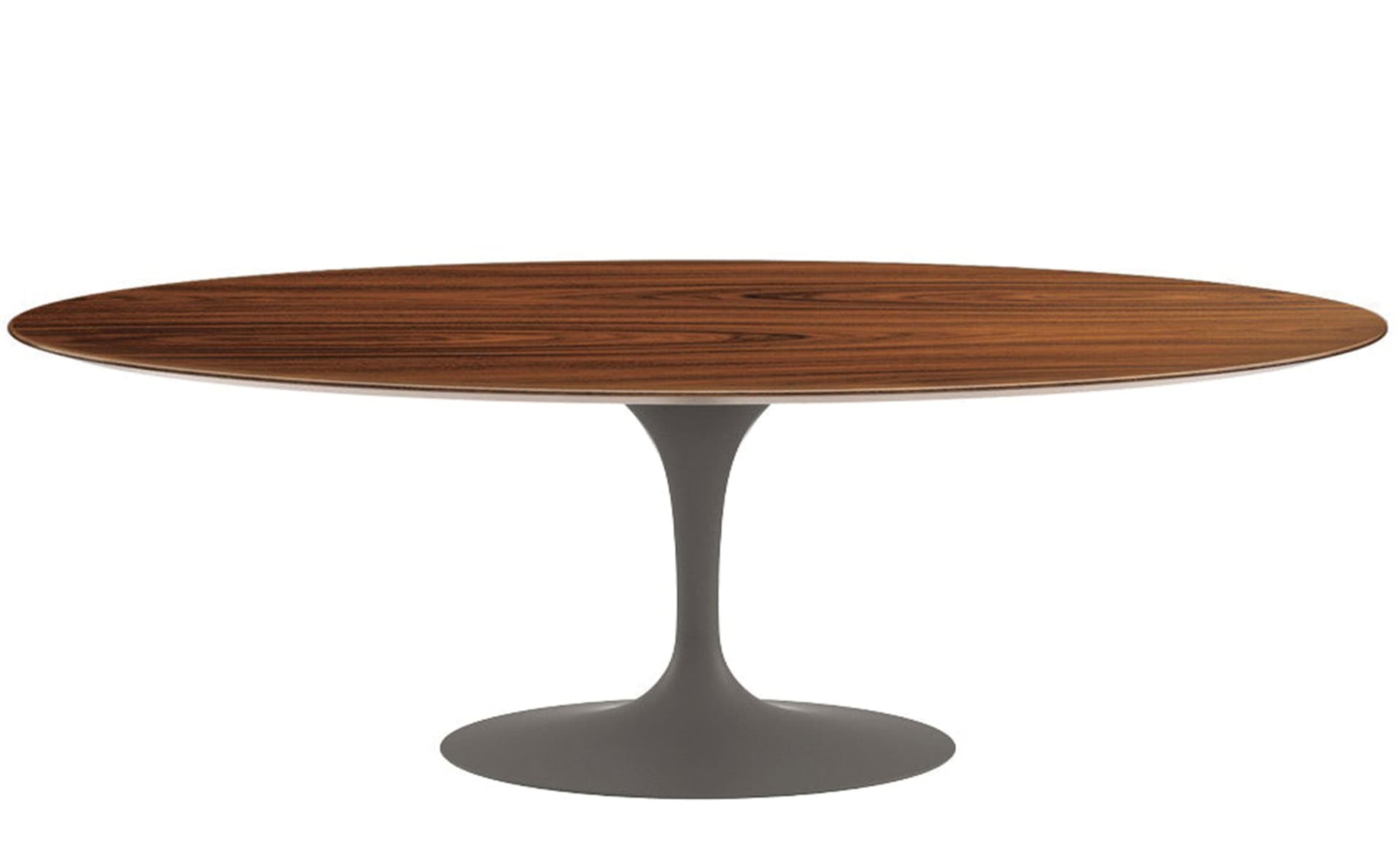 saarinen dining table - 84" oval / satin - grey / veneer - rosewood