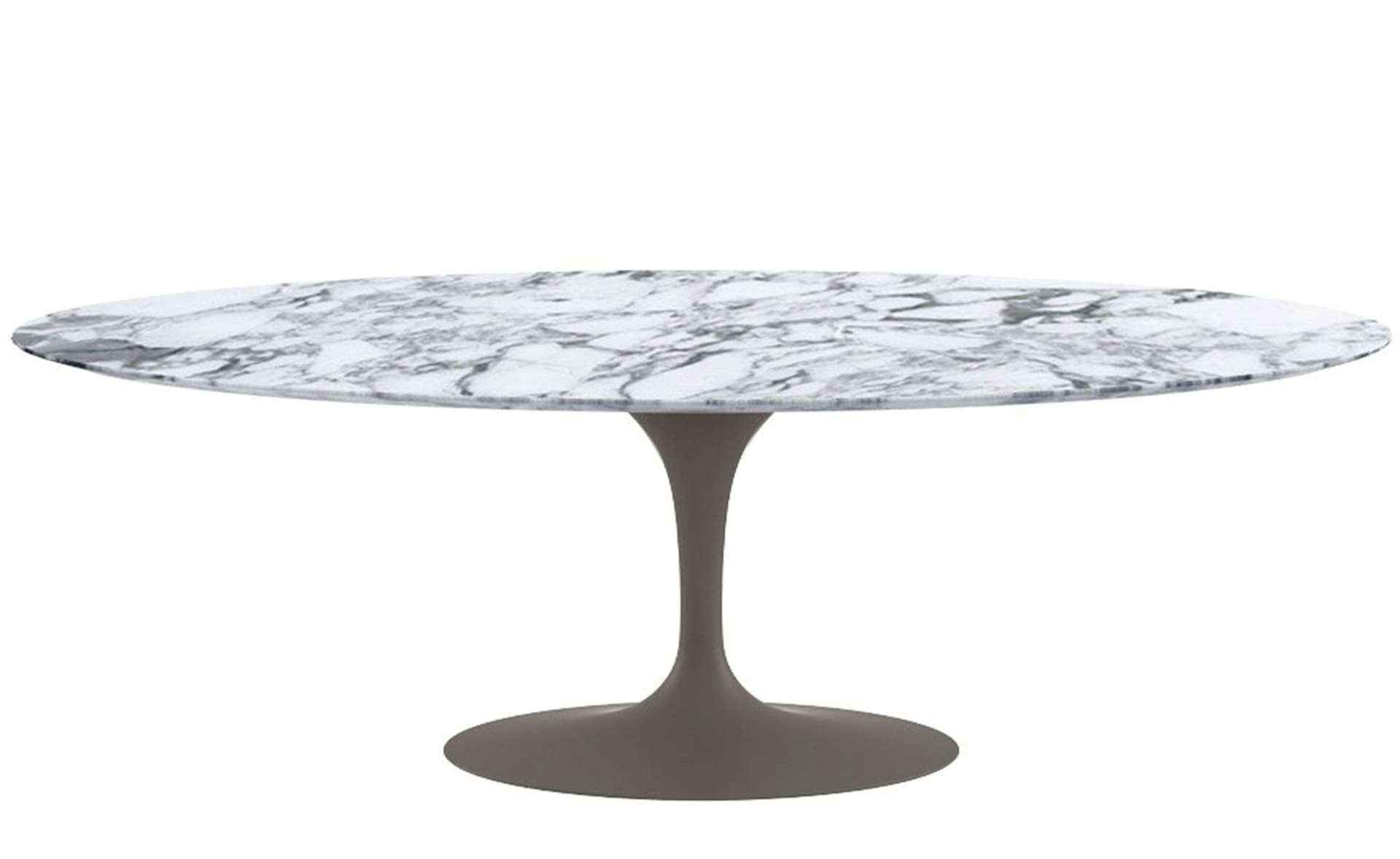 saarinen dining table - 84" oval / satin - grey / satin marble - arabescato