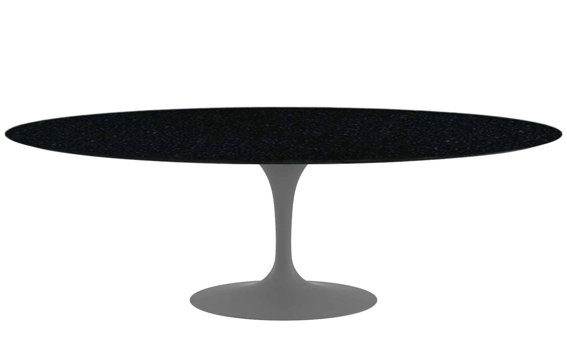 saarinen dining table - 84" oval / satin - grey / granite - black andes