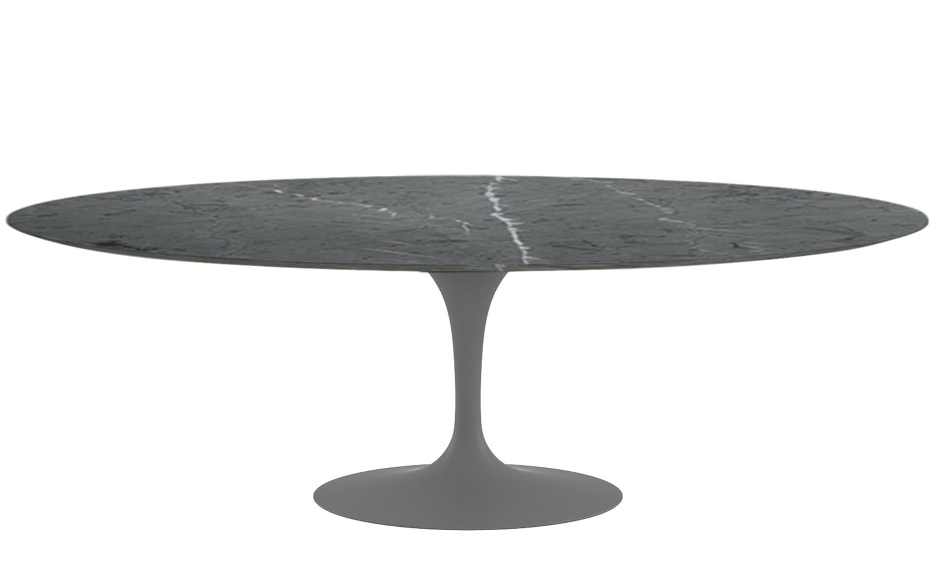 saarinen dining table - 84" oval / satin - grey / satin marble - grigio marquina