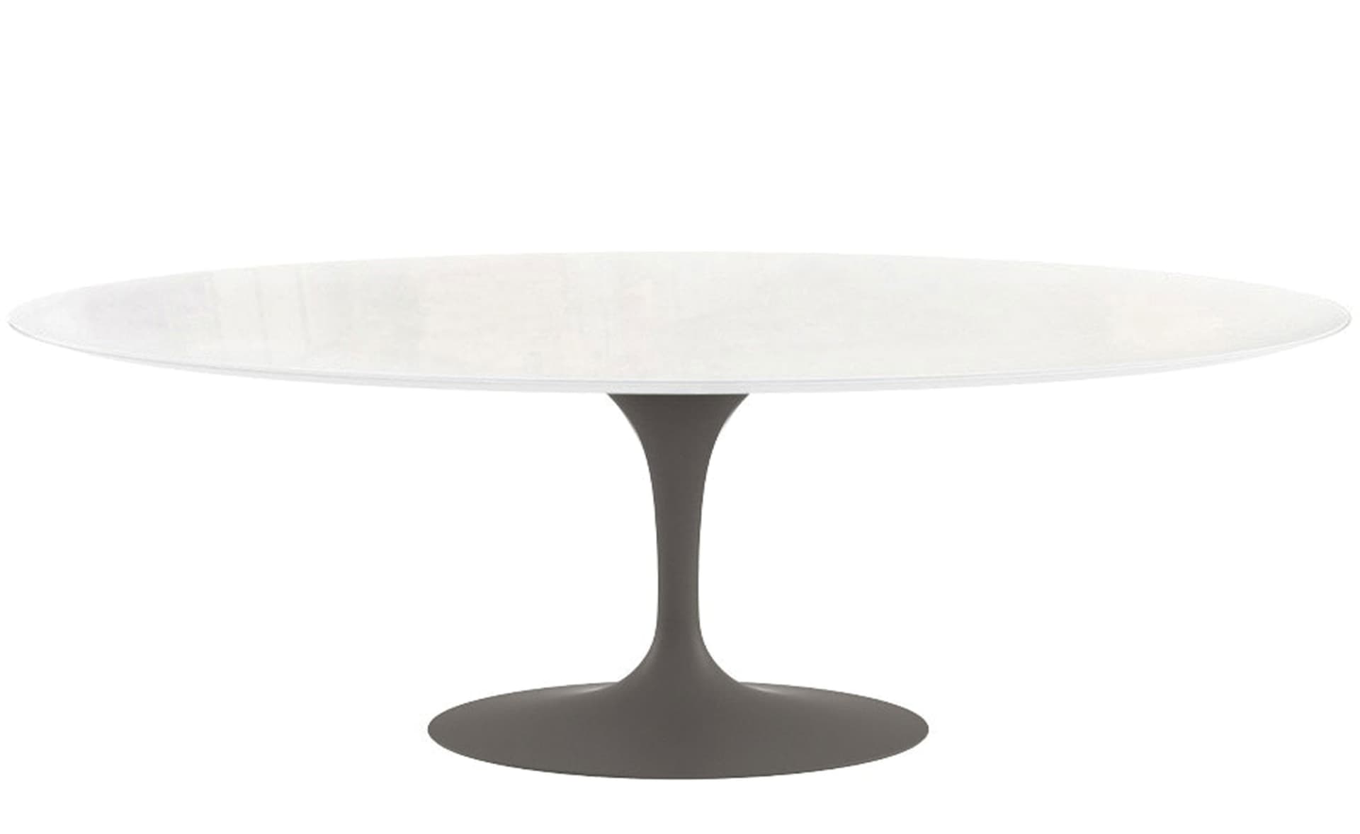saarinen dining table - 84" oval / satin - grey / engineered stone - vetro bianco
