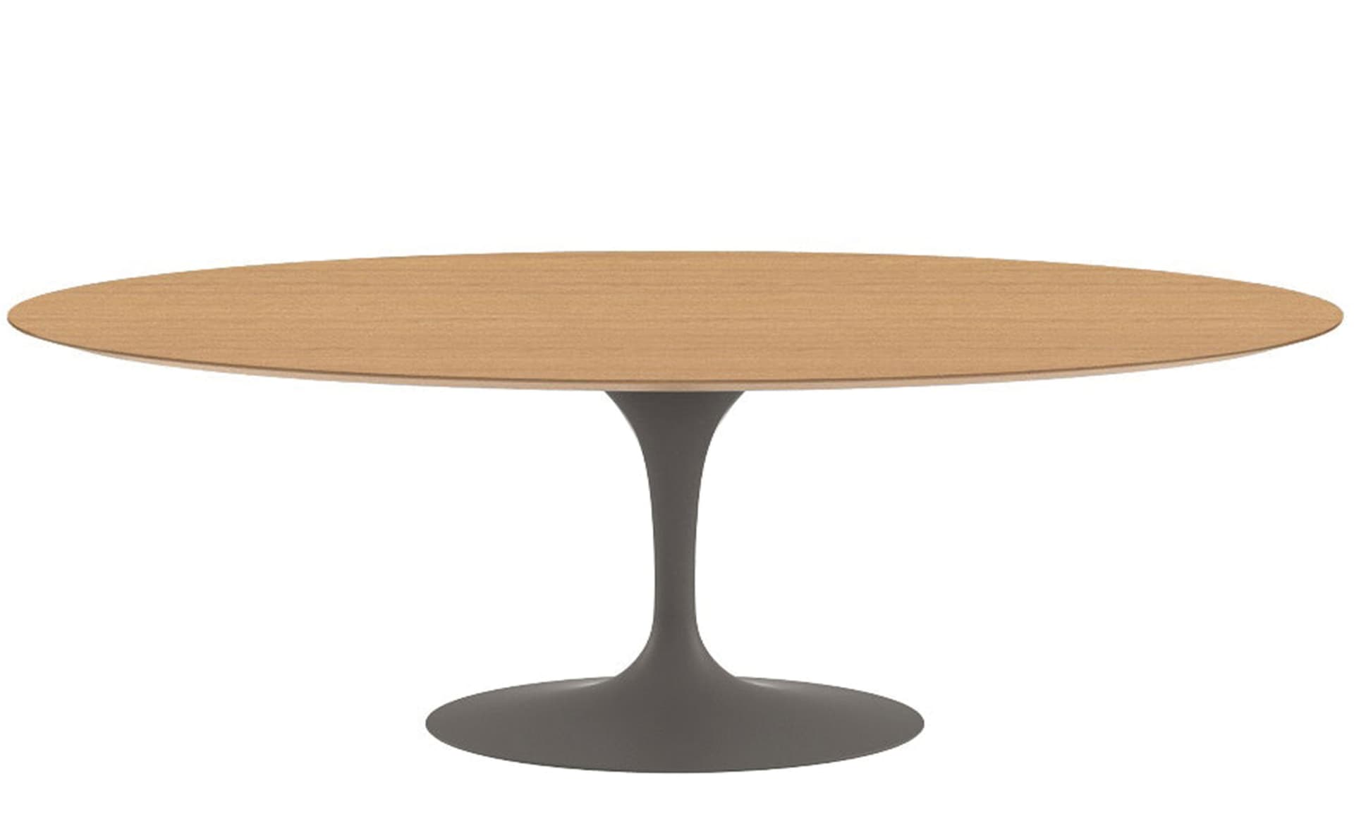 saarinen dining table - 84" oval / satin - grey / veneer - light oak