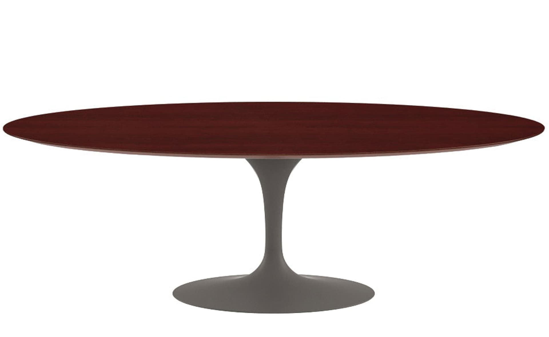 saarinen dining table - 84" oval / satin - grey / veneer - reff dark cherry