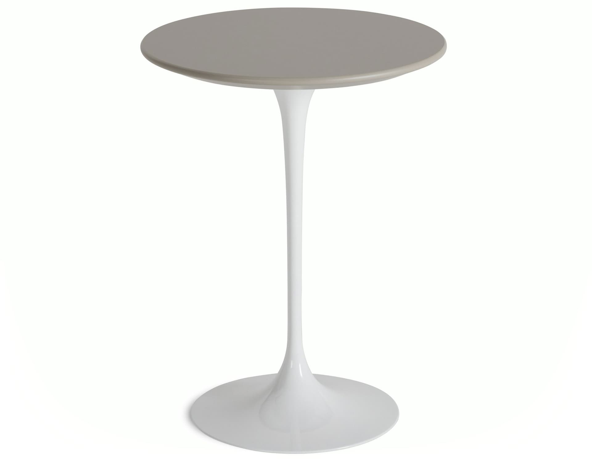saarinen side table - 16" round / laminate - modern clay / high gloss - white