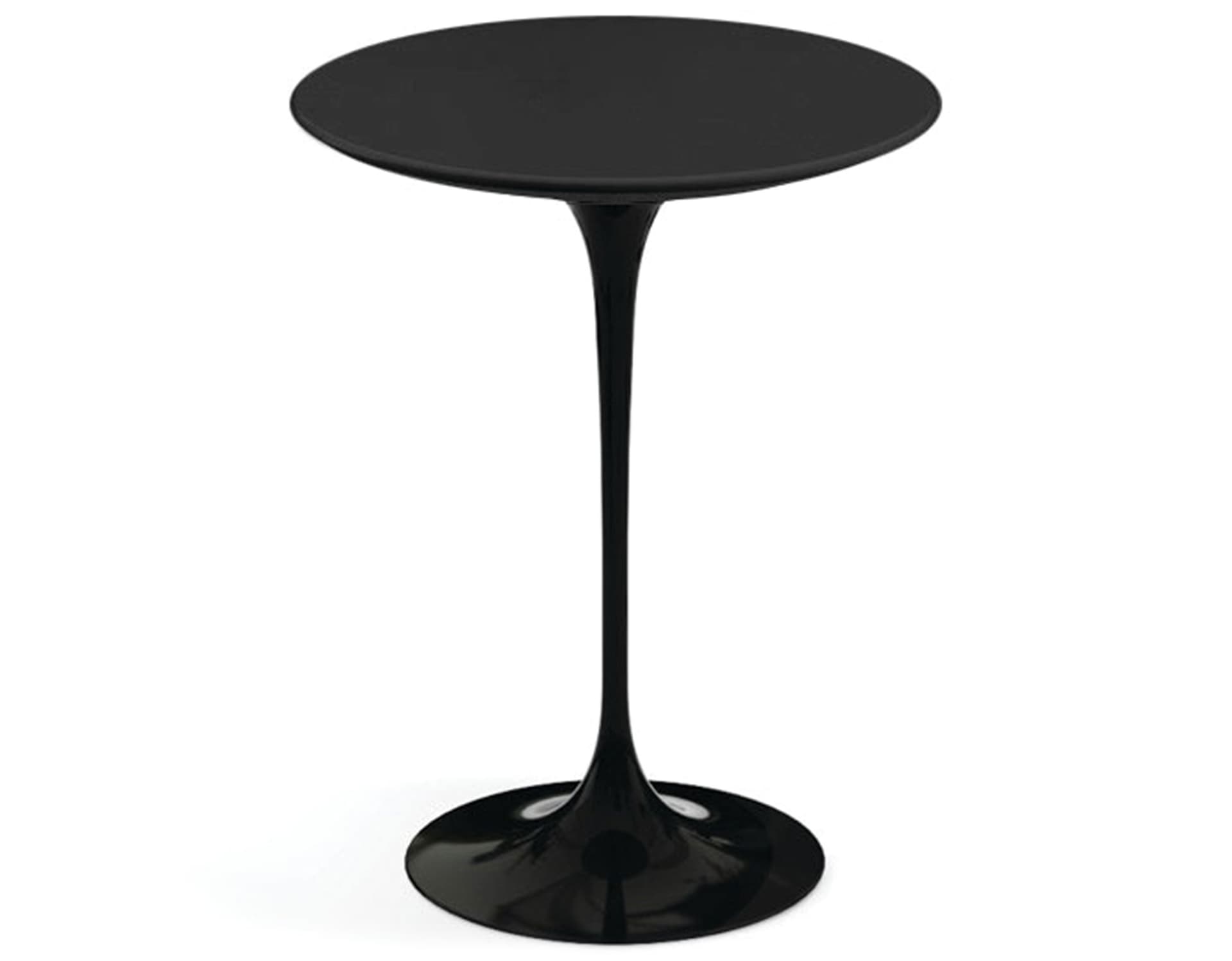 saarinen side table - 16" round / laminate - black / high gloss - black