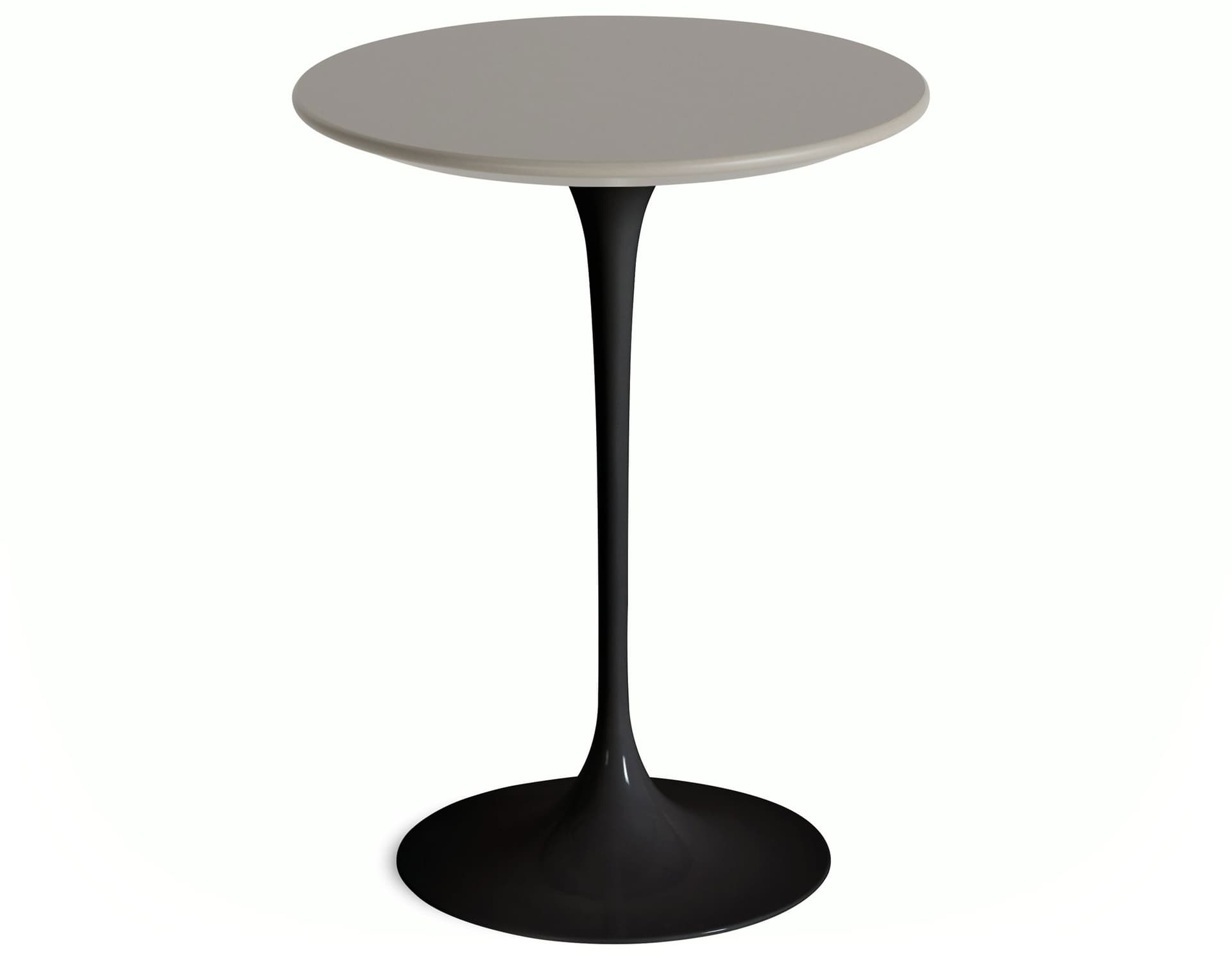 saarinen side table - 16" round / laminate - modern clay / high gloss - black
