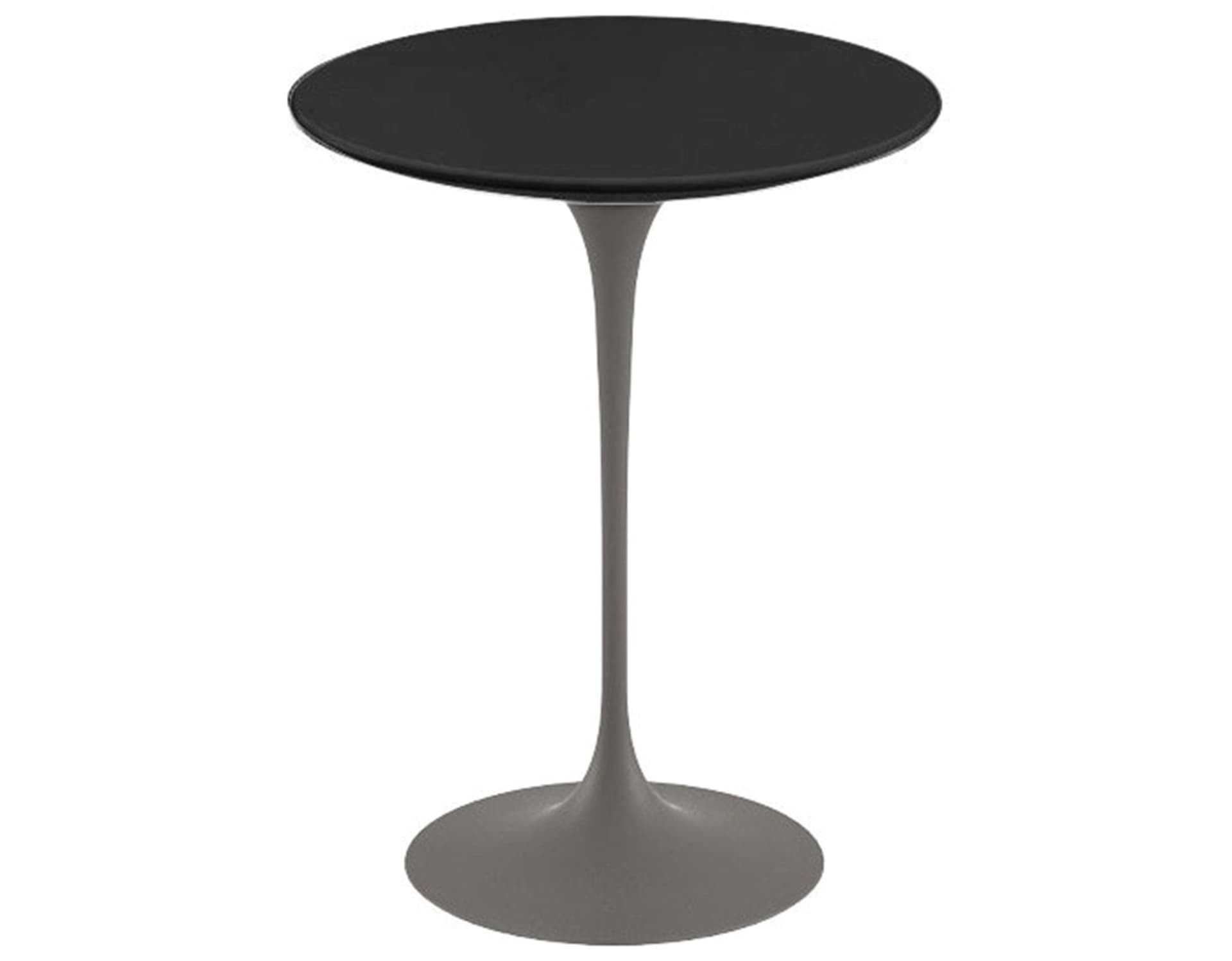 saarinen side table - 16" round / laminate - black / satin - grey