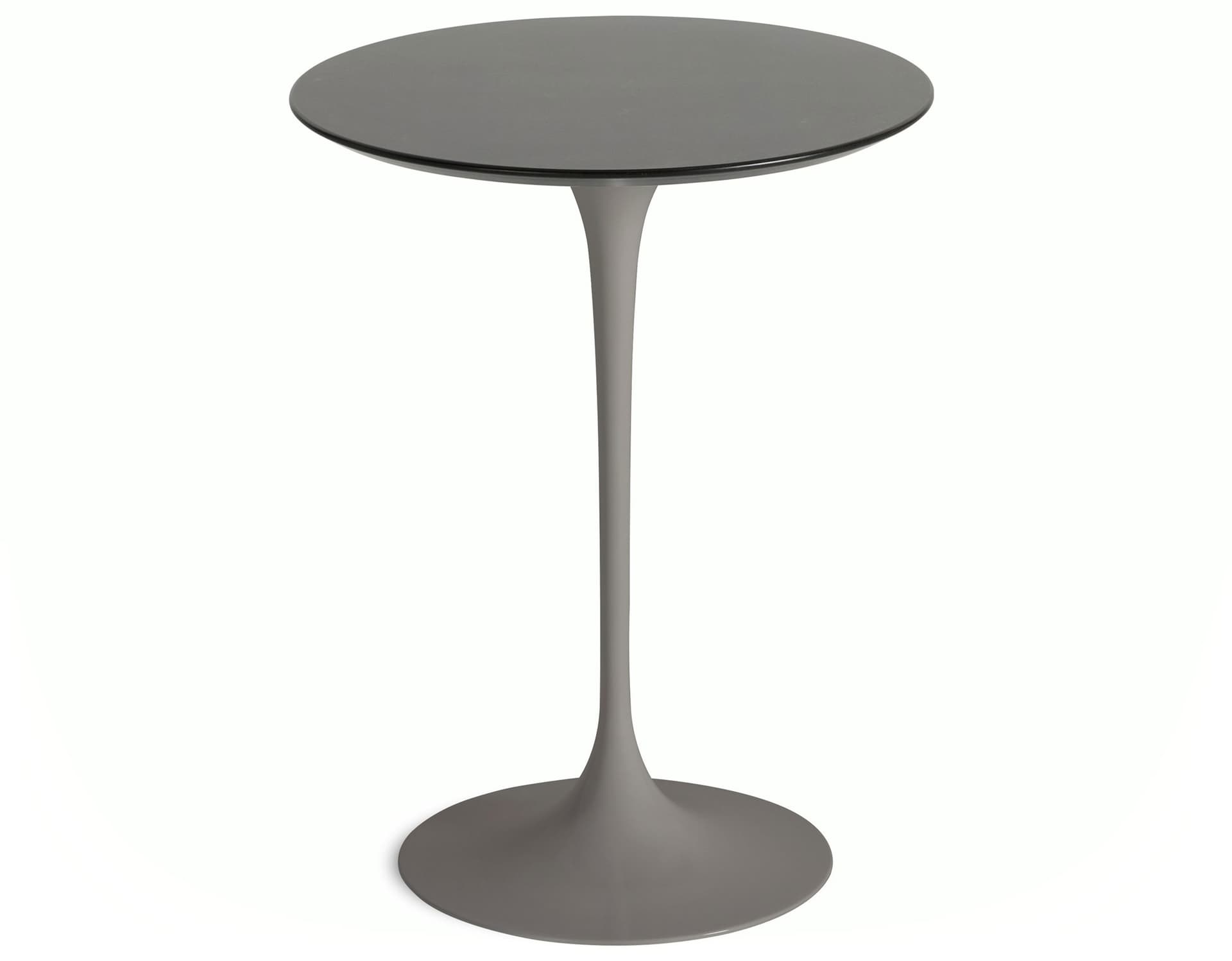 saarinen side table - 16" round / veneer - topo noir / satin - grey