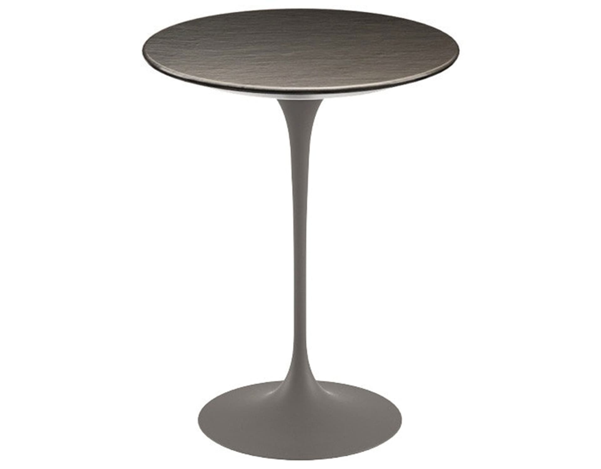 saarinen side table - 16" round / slate - natural / satin - grey