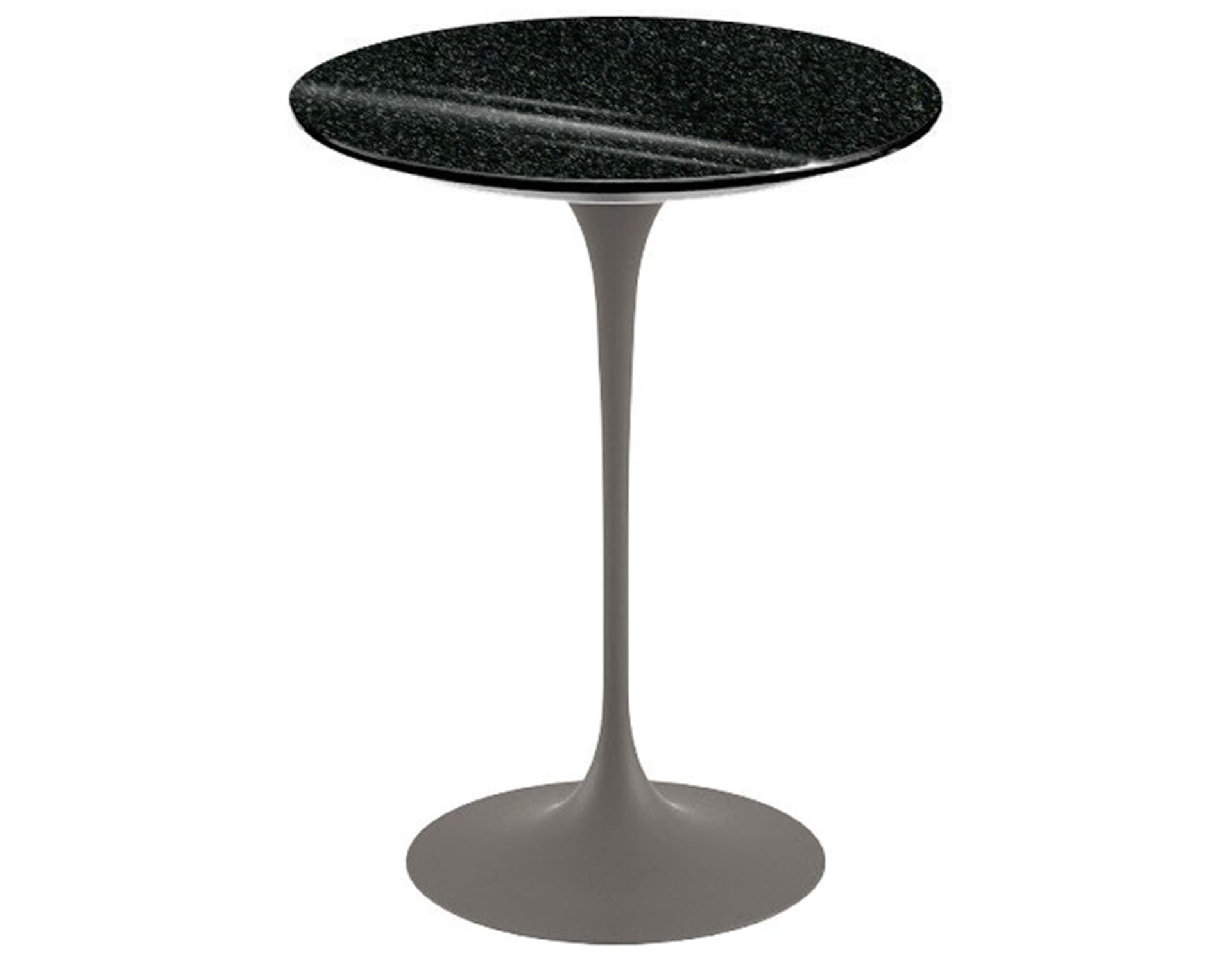 saarinen side table - 16" round / granite - black andes / satin - grey