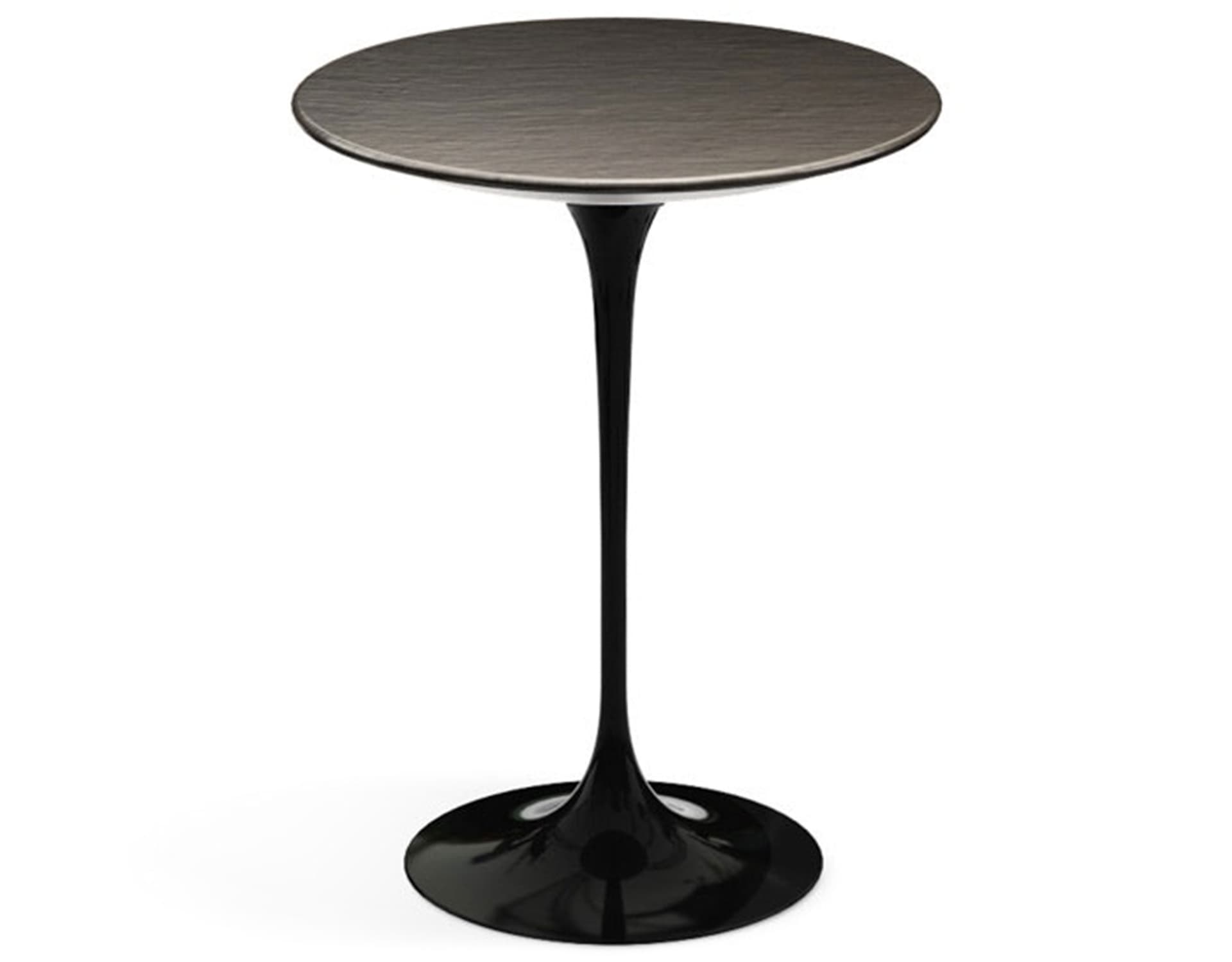 saarinen side table - 16" round / slate - natural / high gloss - black