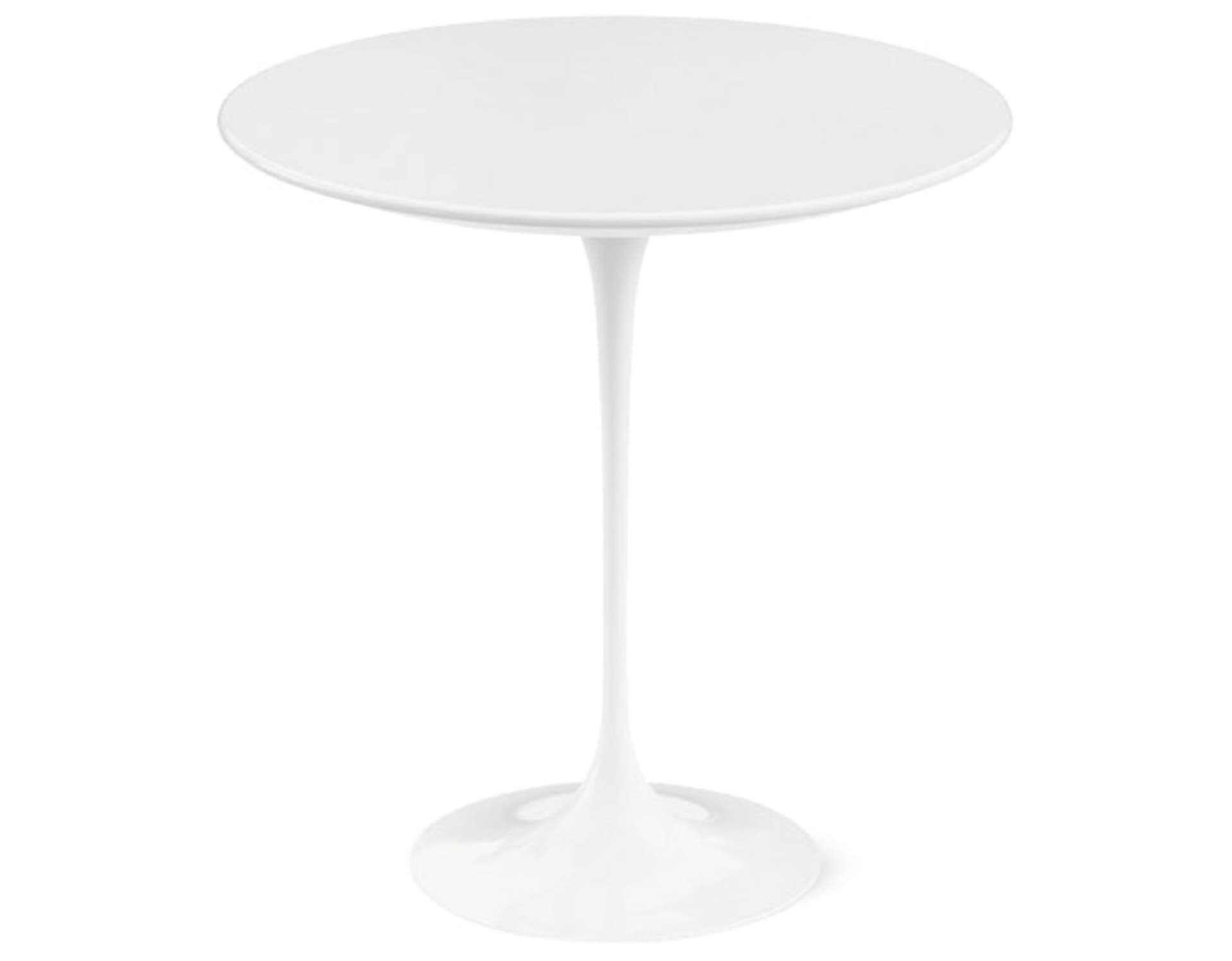 saarinen side table - 20" round / laminate - white / high gloss - white
