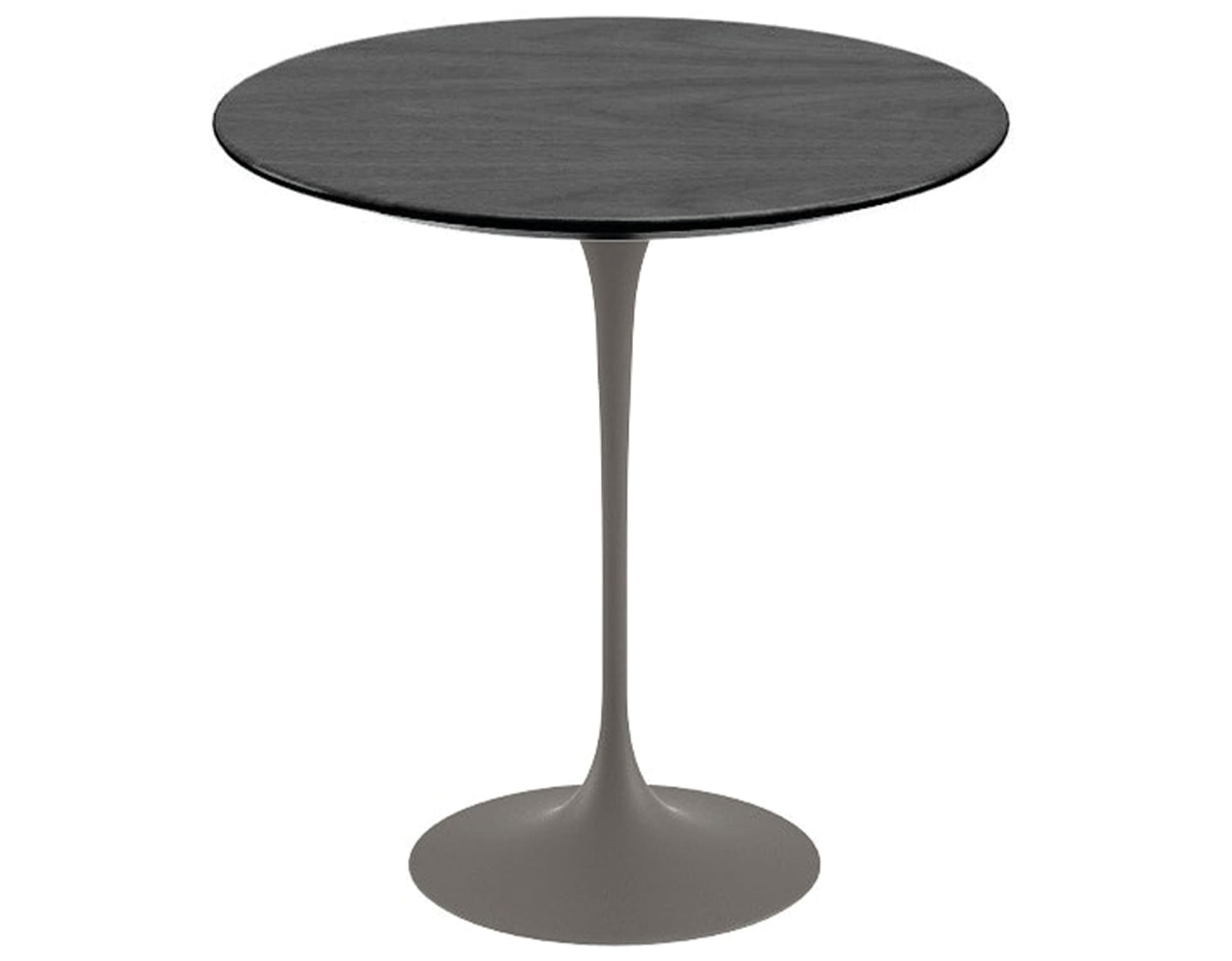 saarinen side table - 20" round / veneer - ebonized walnut / satin - grey