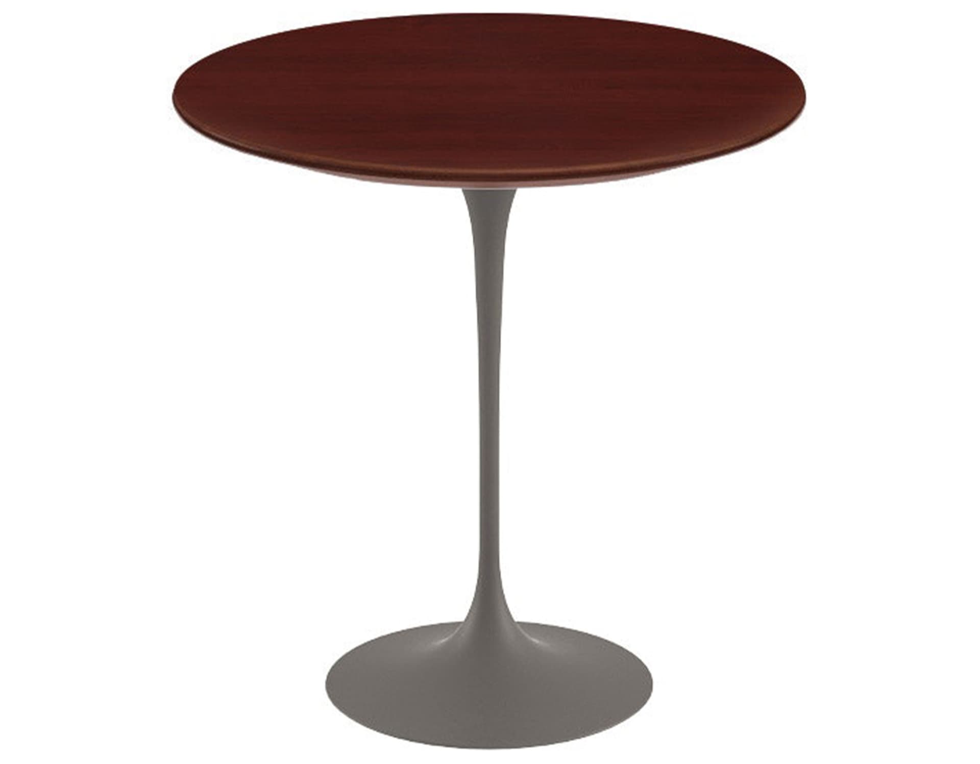 saarinen side table - 20" round / veneer - reff dark cherry / satin - grey