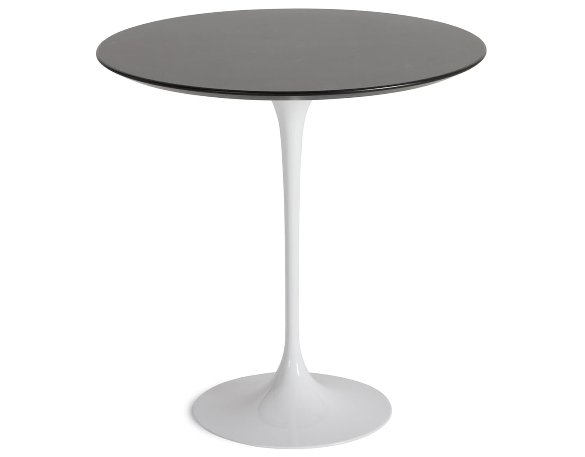 saarinen side table - 20" round / veneer - topo noir / high gloss - white