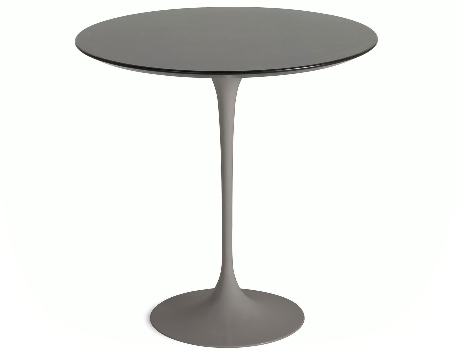 saarinen side table - 20" round / veneer - topo noir / satin - grey
