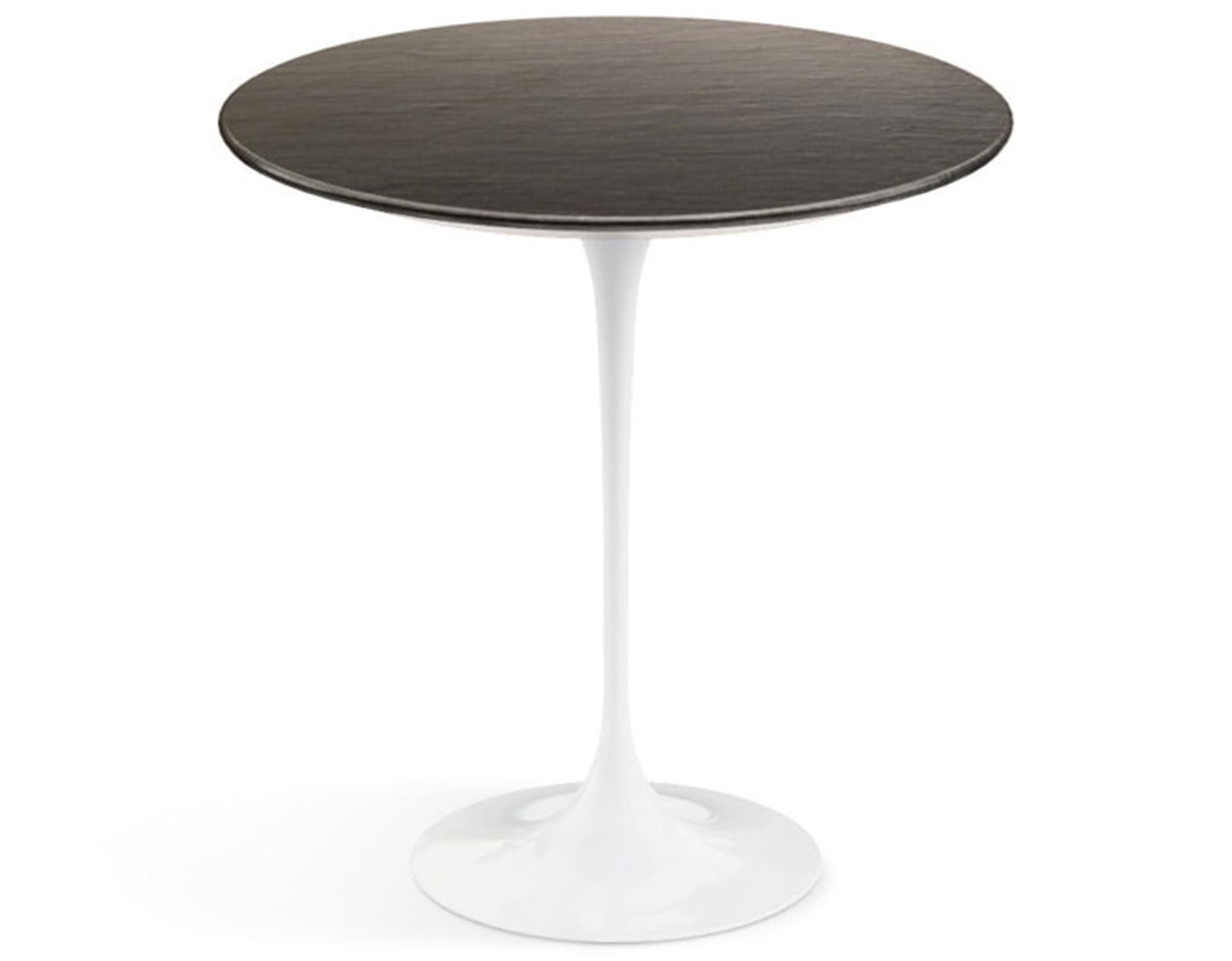 saarinen side table - 20" round / slate - natural / high gloss - white