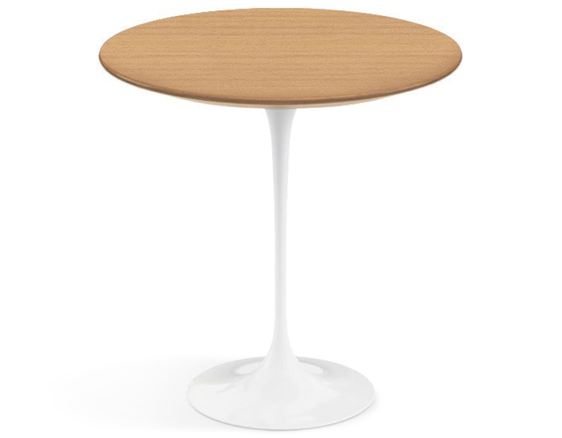 saarinen side table - 20" round / veneer - light oak / high gloss - white