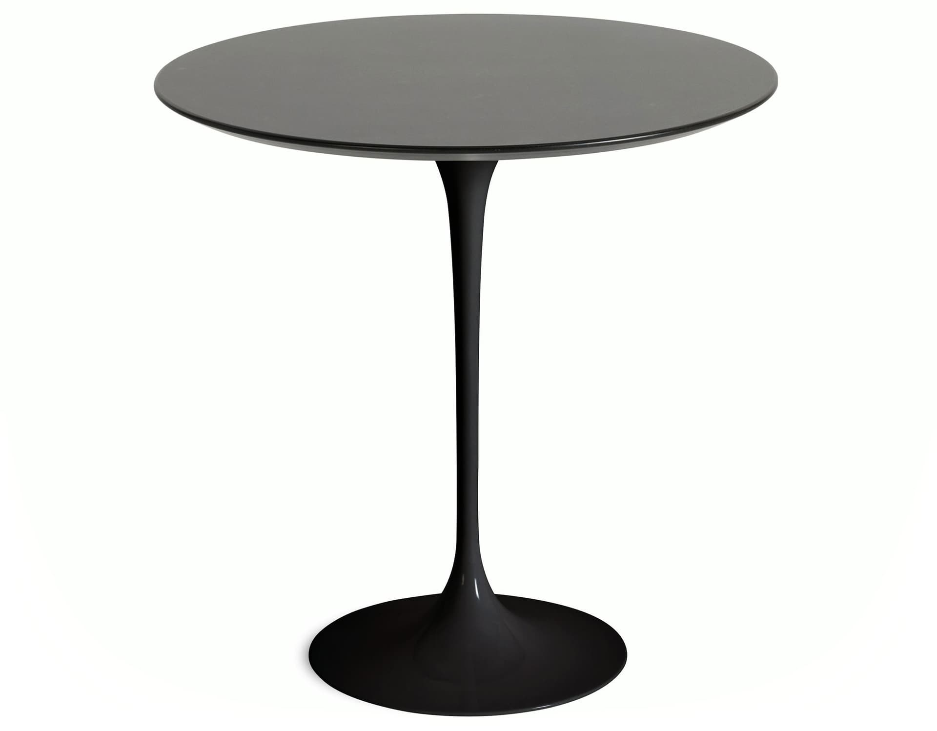 saarinen side table - 20" round / veneer - topo noir / high gloss - black