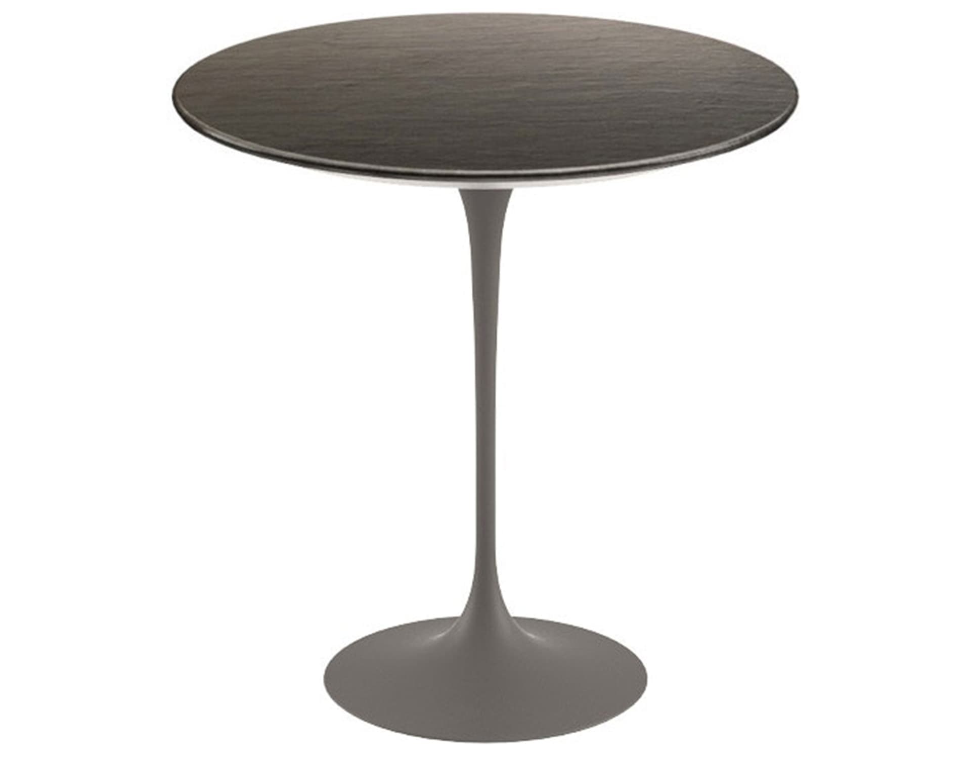 saarinen side table - 20" round / slate - natural / satin - grey