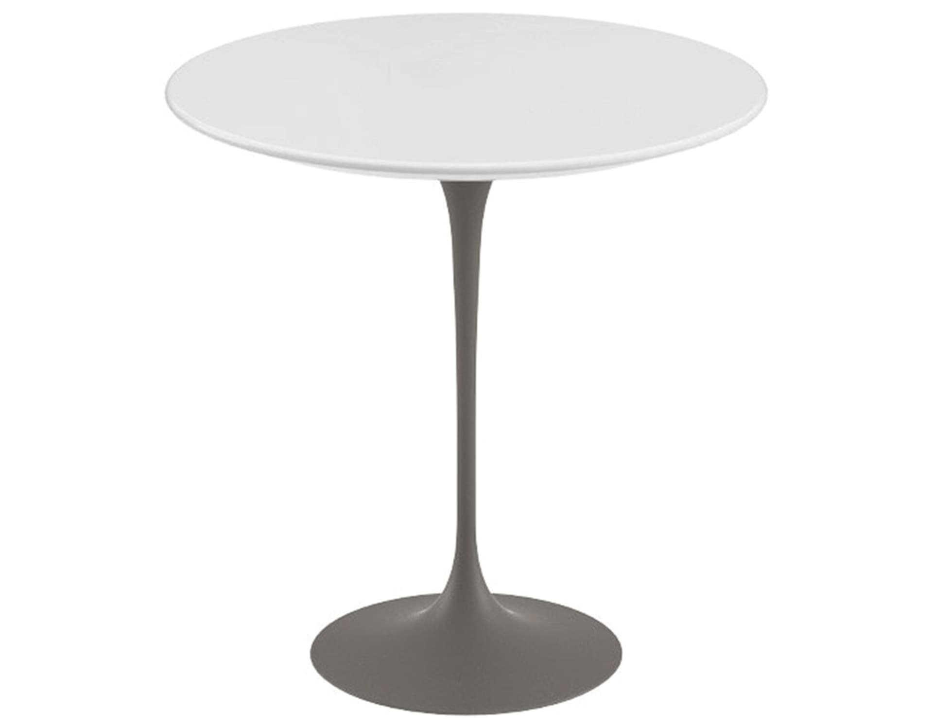 saarinen side table - 20" round / laminate - white / satin - grey
