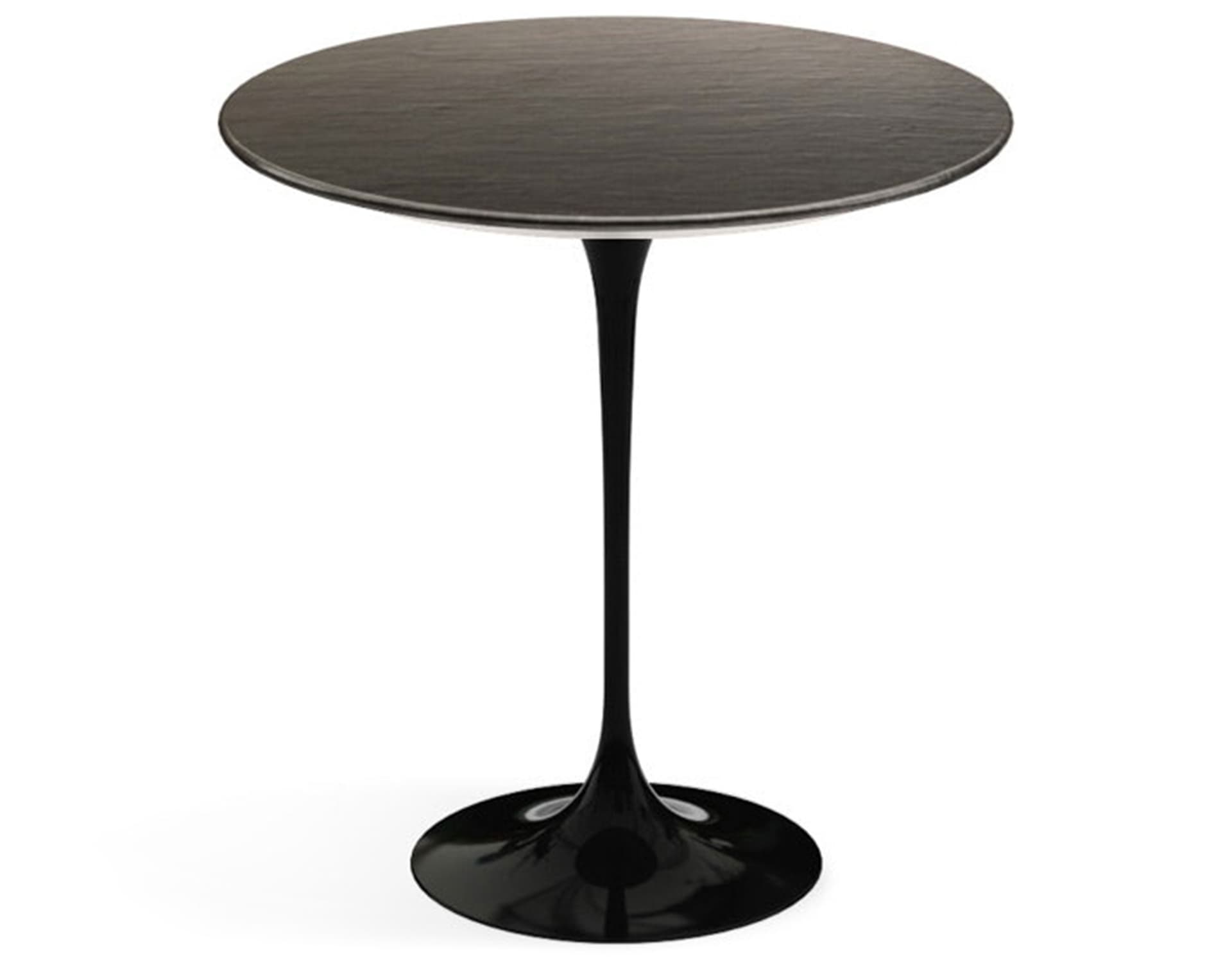 saarinen side table - 20" round / slate - natural / high gloss - black
