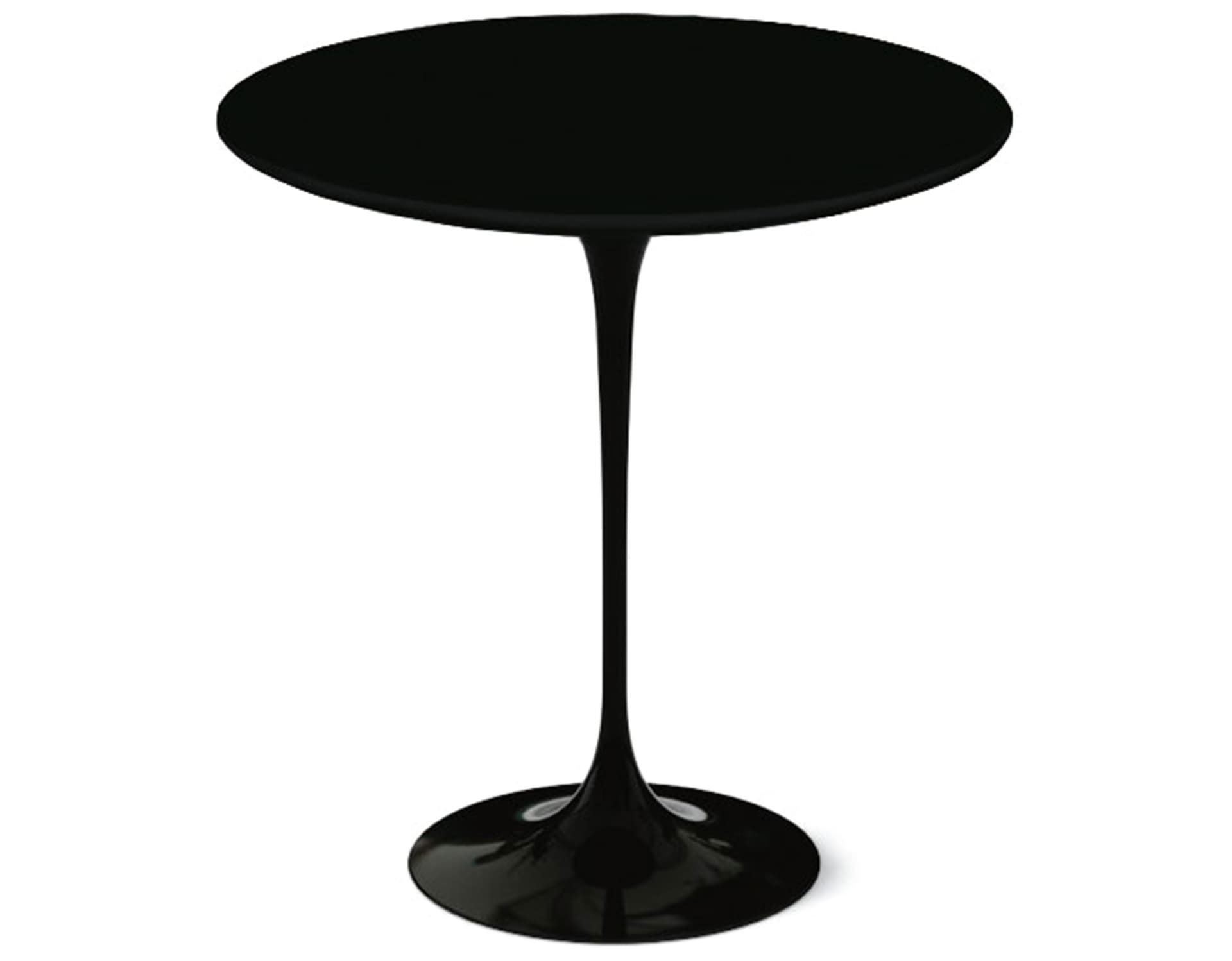 saarinen side table - 20" round / laminate - black / high gloss - black