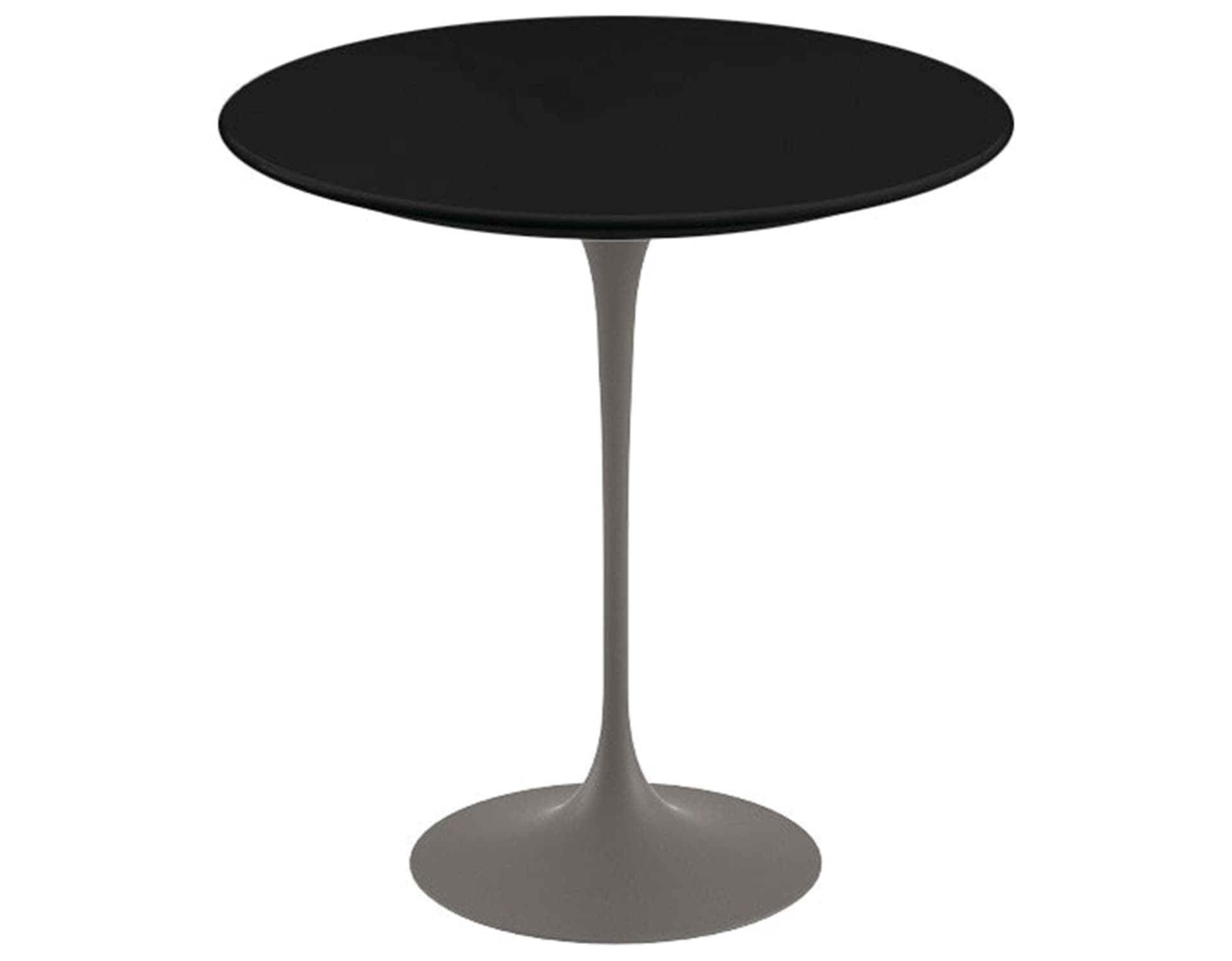 saarinen side table - 20" round / laminate - black / satin - grey