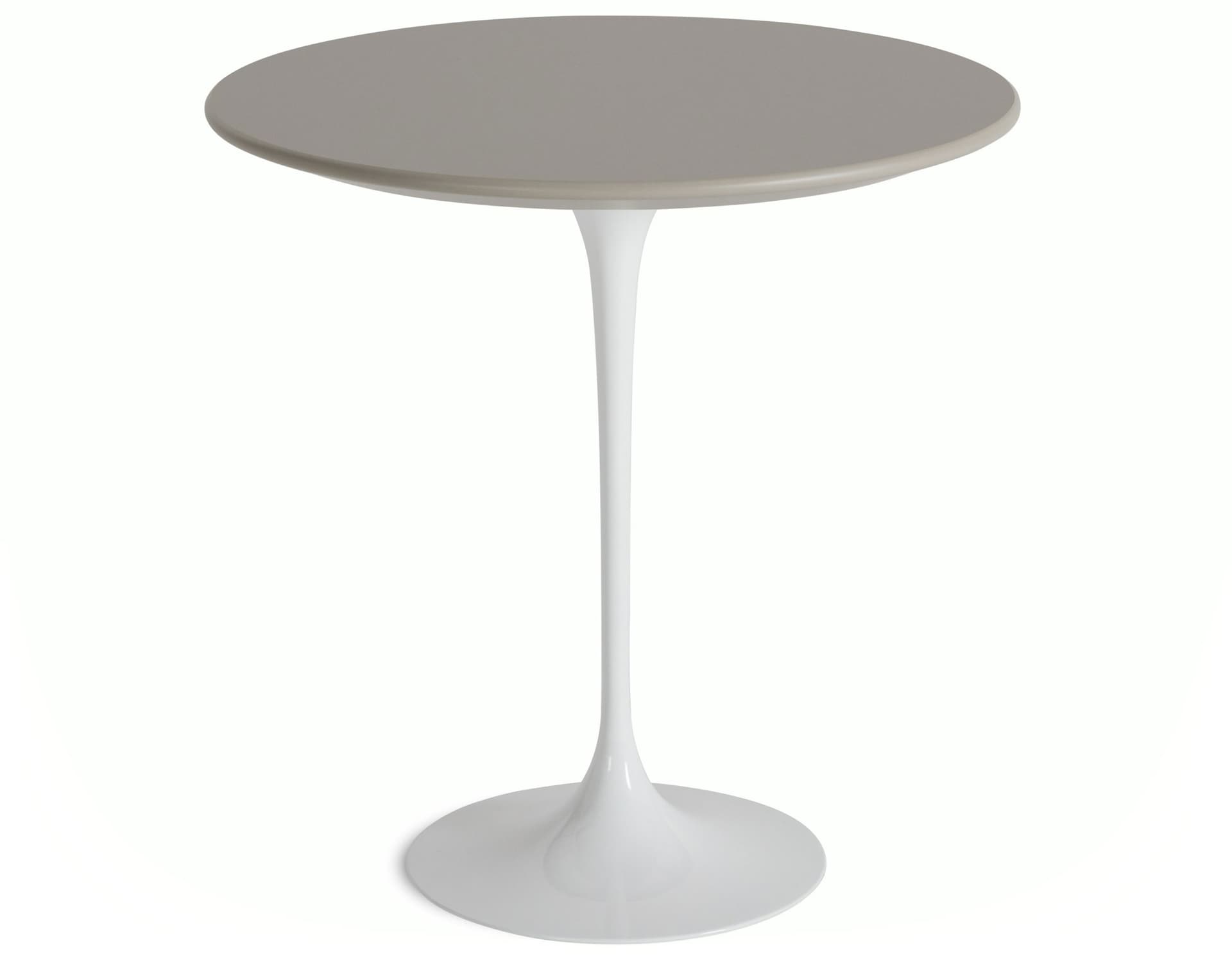 saarinen side table - 20" round / laminate - modern clay / high gloss - white