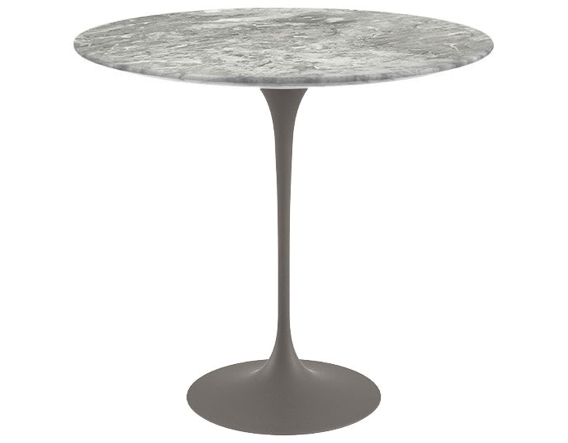 saarinen side table - 22" oval / polished marble - grey / satin - grey