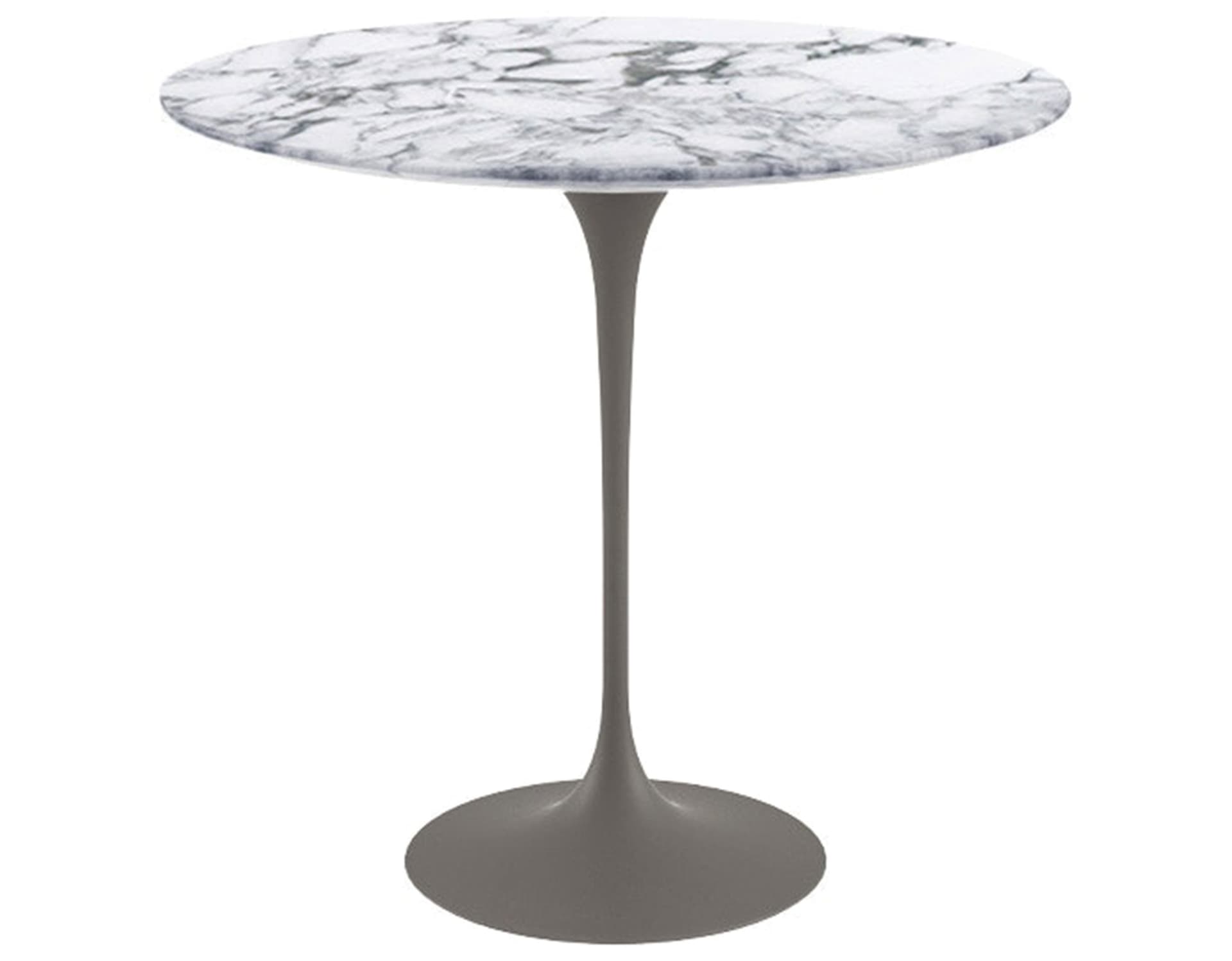 saarinen side table - 22" oval / satin marble - arabescato / satin - grey