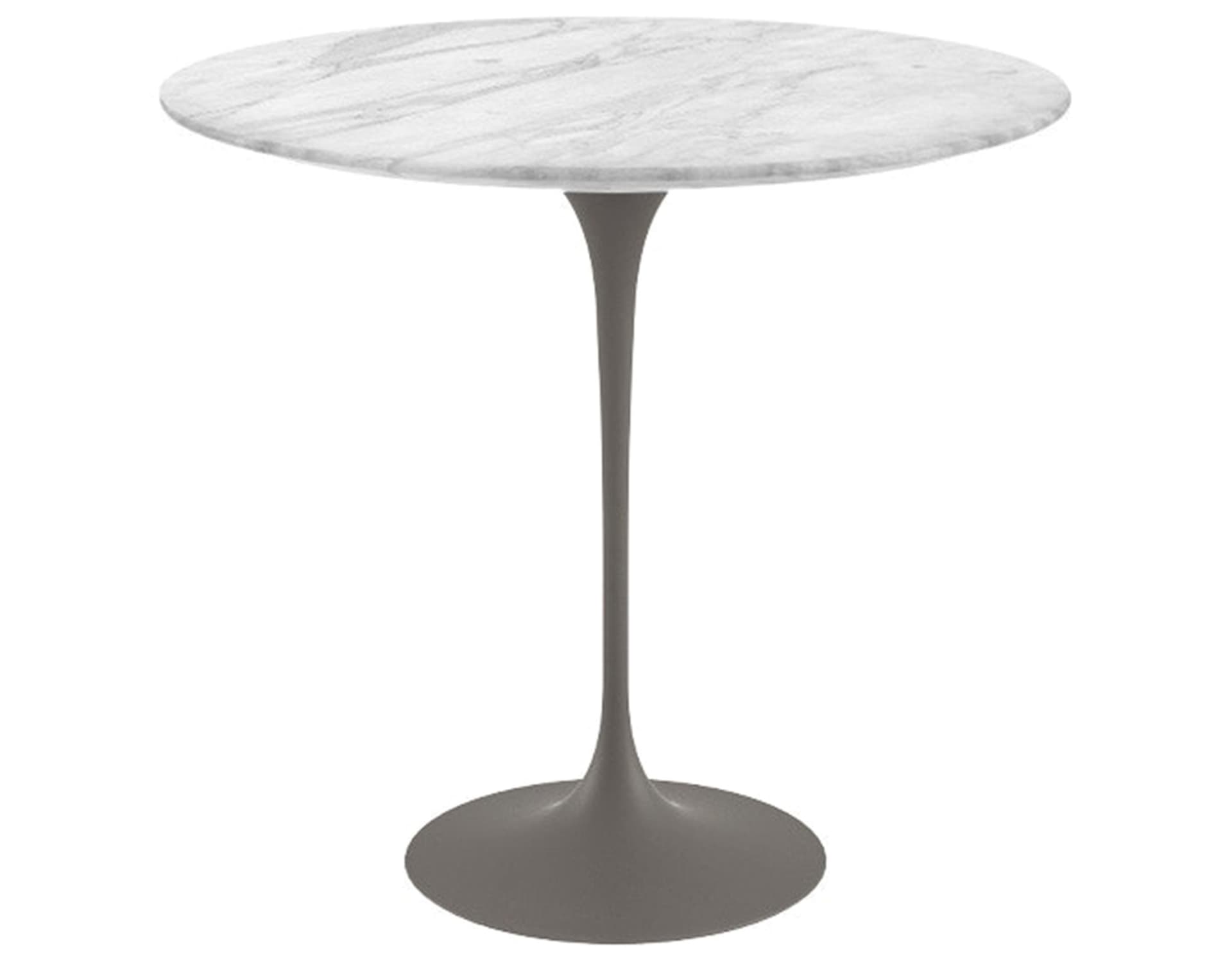 saarinen side table - 22" oval / satin marble - carrara / satin - grey