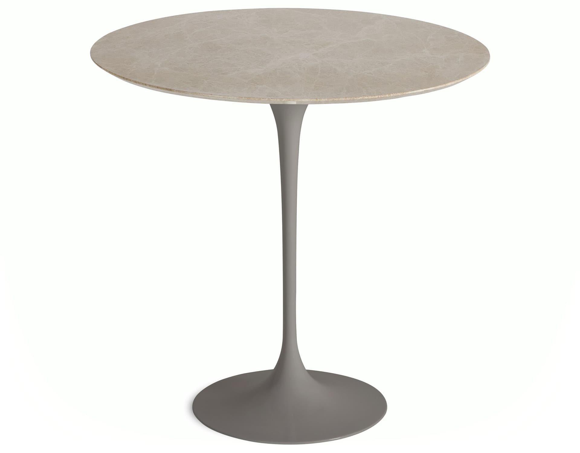 saarinen side table - 22" oval / polished marble - emperador light / satin - grey