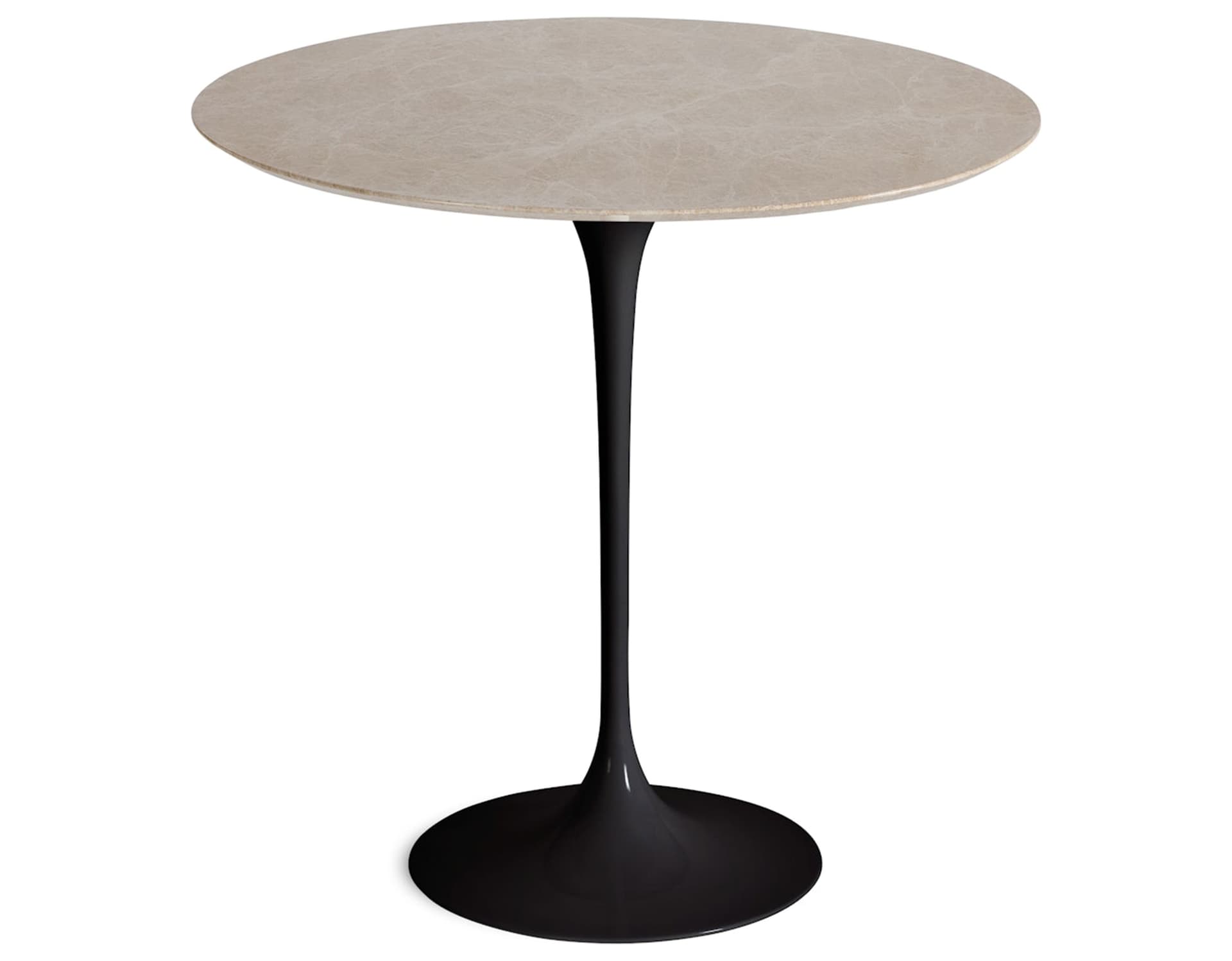 saarinen side table - 22" oval / polished marble - emperador light / high gloss - black