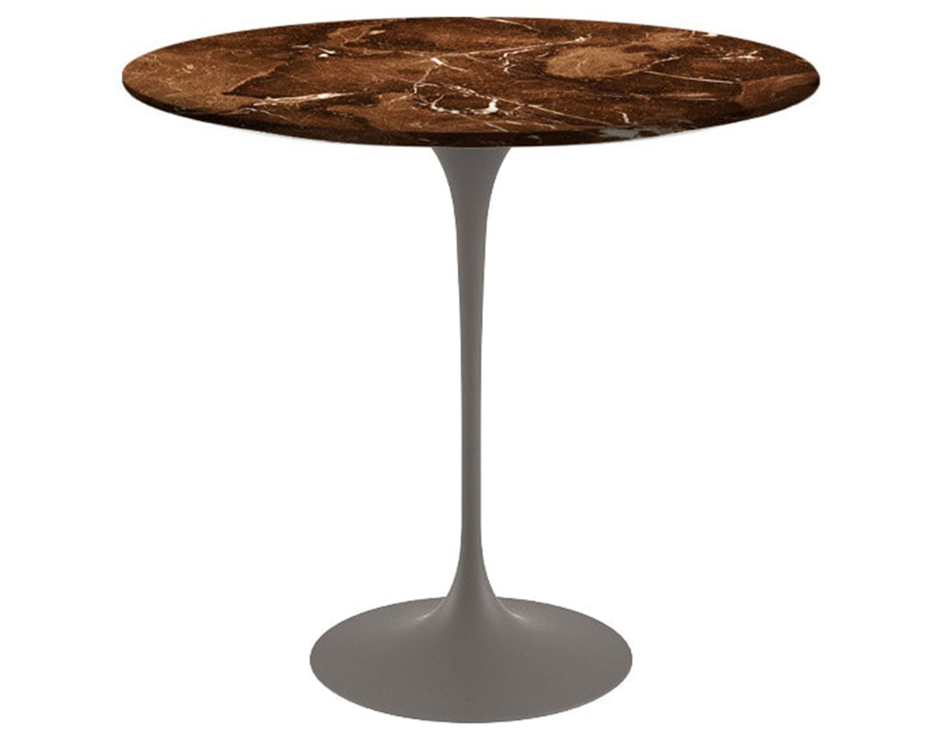 saarinen side table - 22" oval / satin marble - espresso / satin - grey
