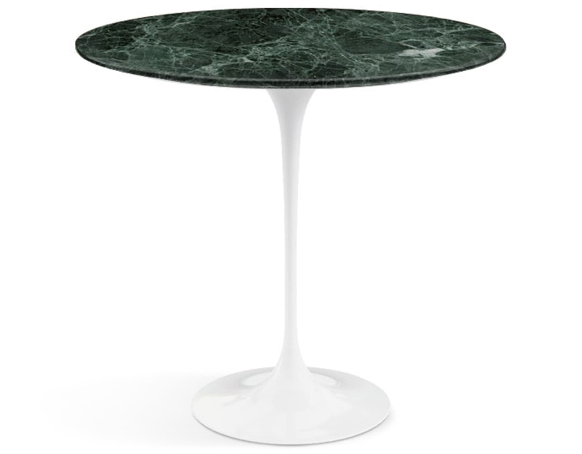 saarinen side table - 22" oval / satin marble - verde alpi / high gloss - white