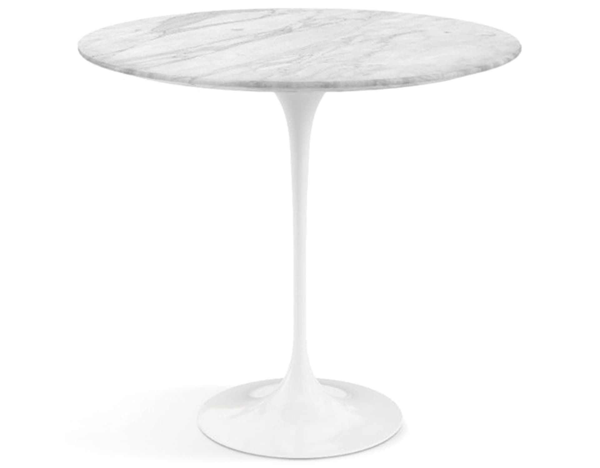 saarinen side table - 22" oval / satin marble - carrara / high gloss - white