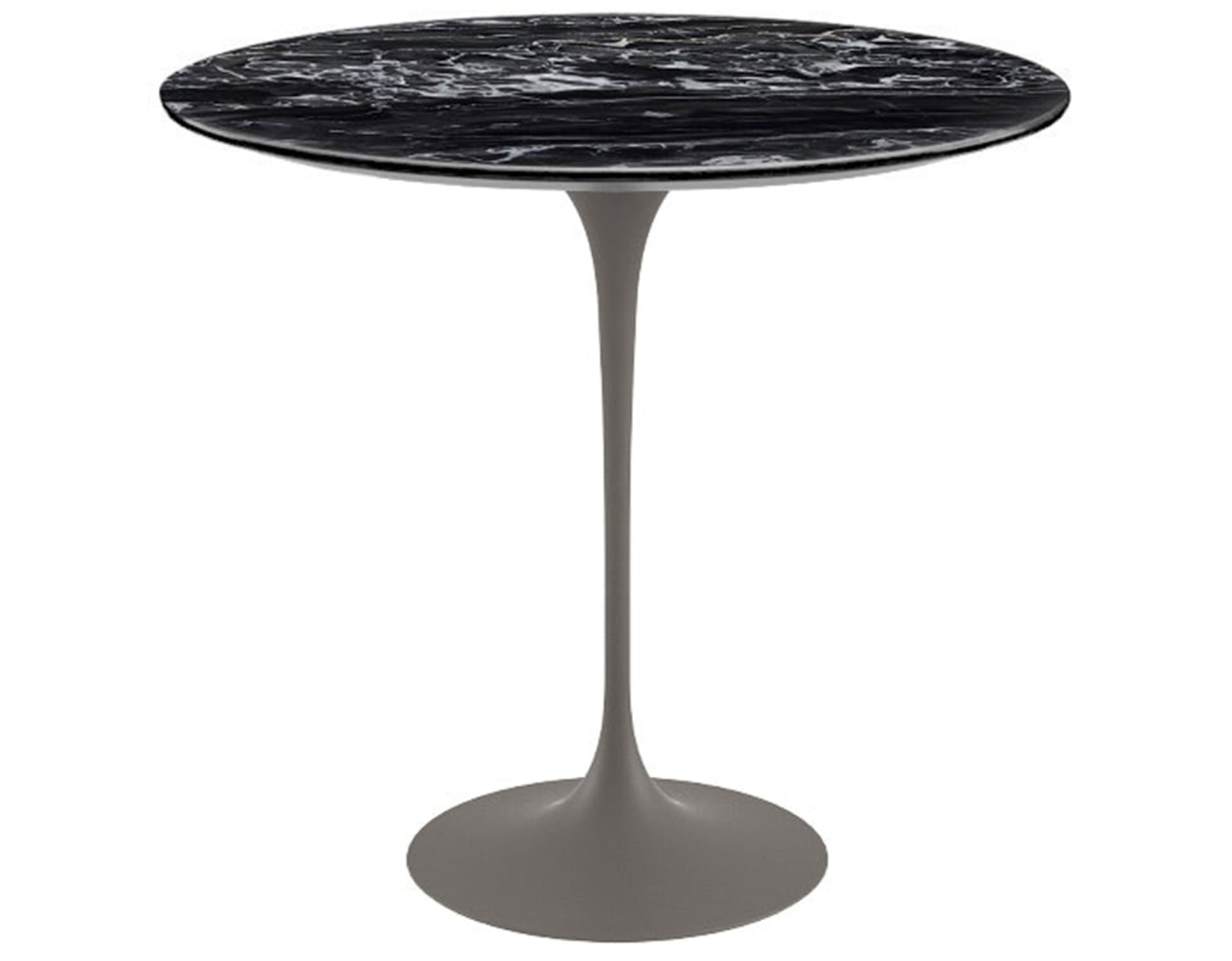 saarinen side table - 22" oval / satin marble - portoro / satin - grey