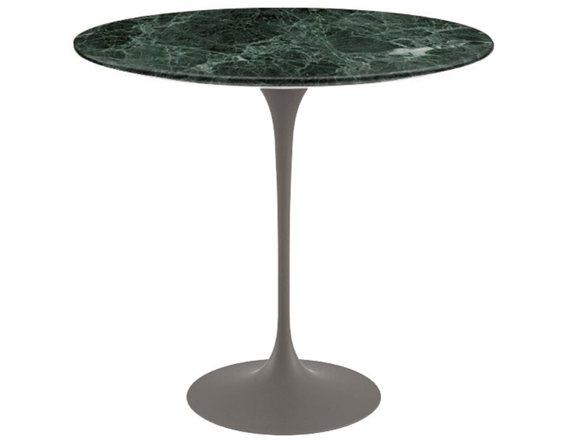 saarinen side table - 22" oval / satin marble - verde alpi / satin - grey