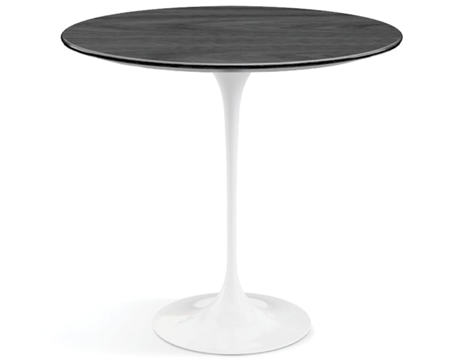 saarinen side table - 22" oval / veneer - ebonized walnut / high gloss - white