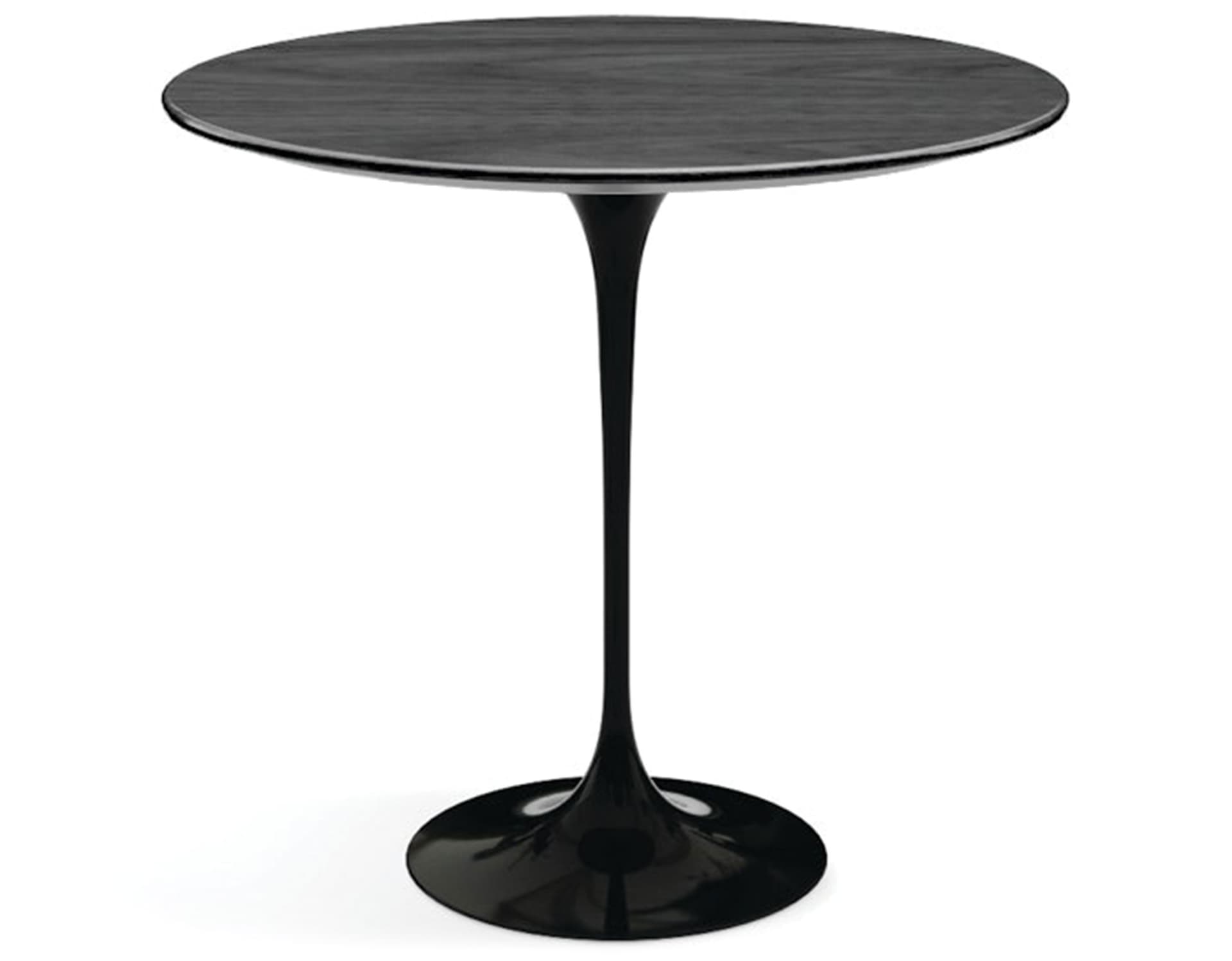 saarinen side table - 22" oval / veneer - ebonized walnut / high gloss - black