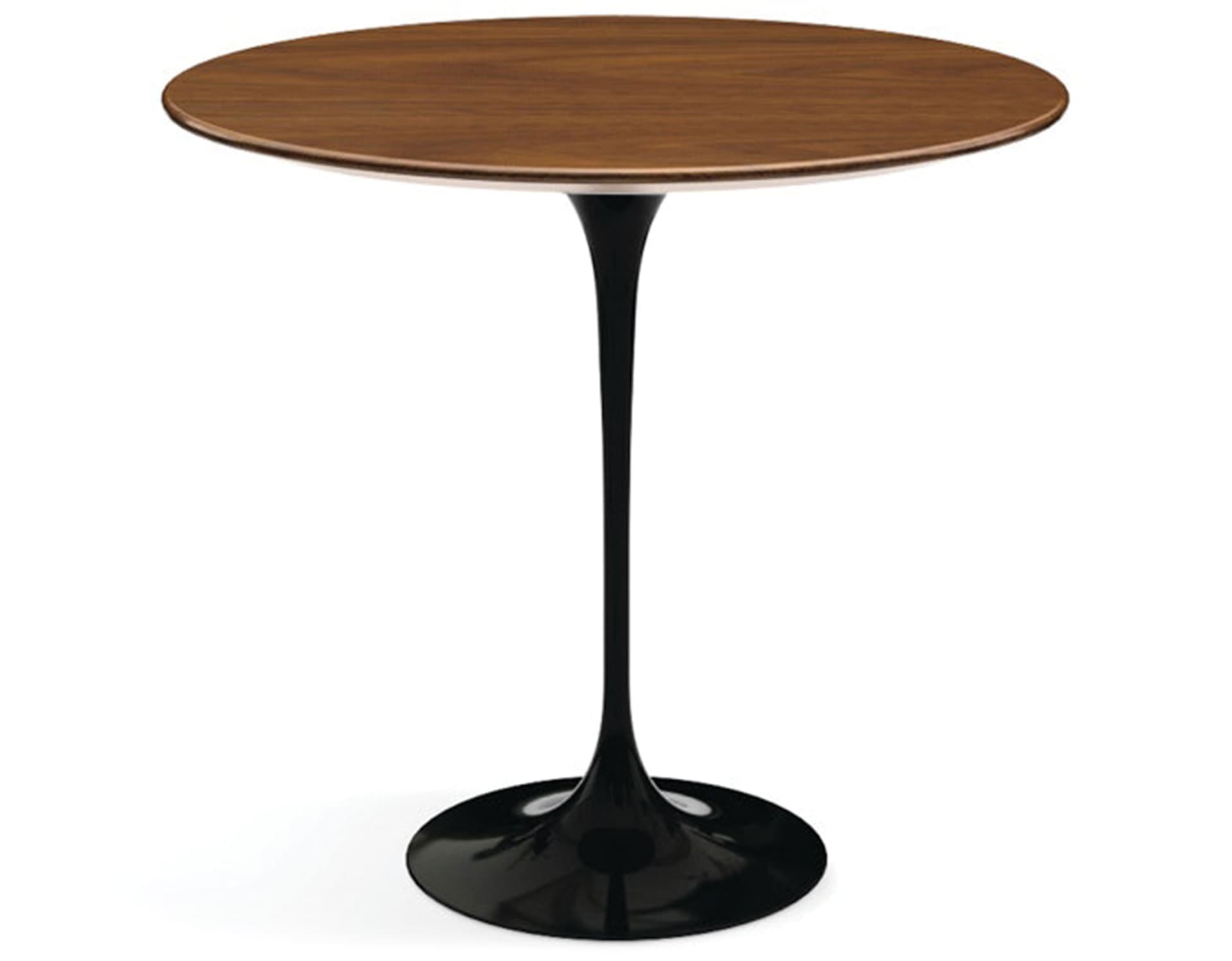 saarinen side table - 22" oval / veneer - light walnut / high gloss - black