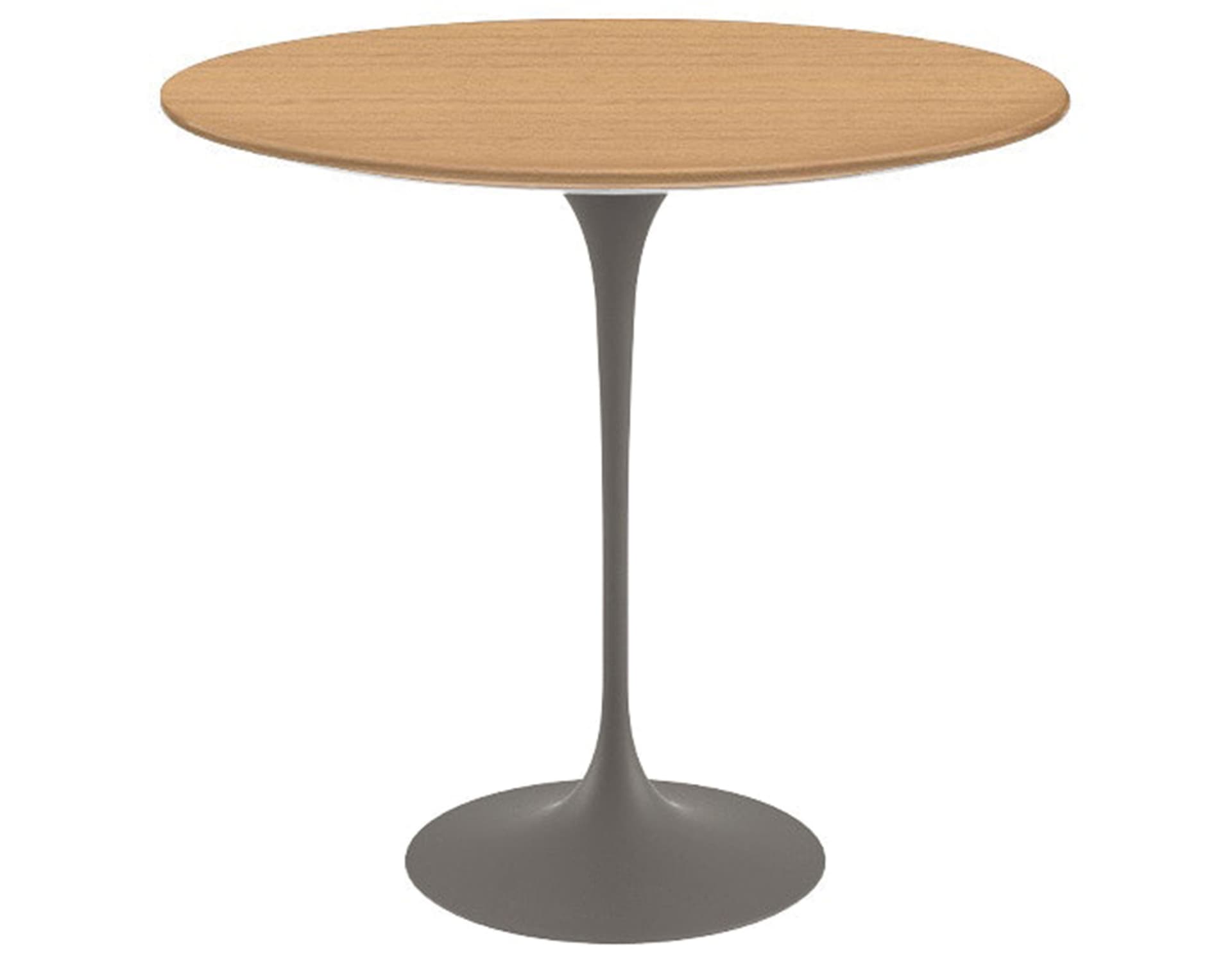 saarinen side table - 22" oval / veneer - light oak / satin - grey